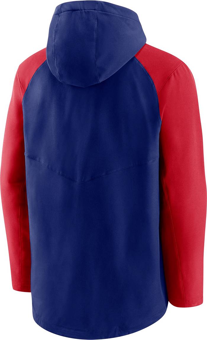 Men's Nike Royal/Red Texas Rangers Game Authentic Collection Performance Raglan Long Sleeve T-Shirt