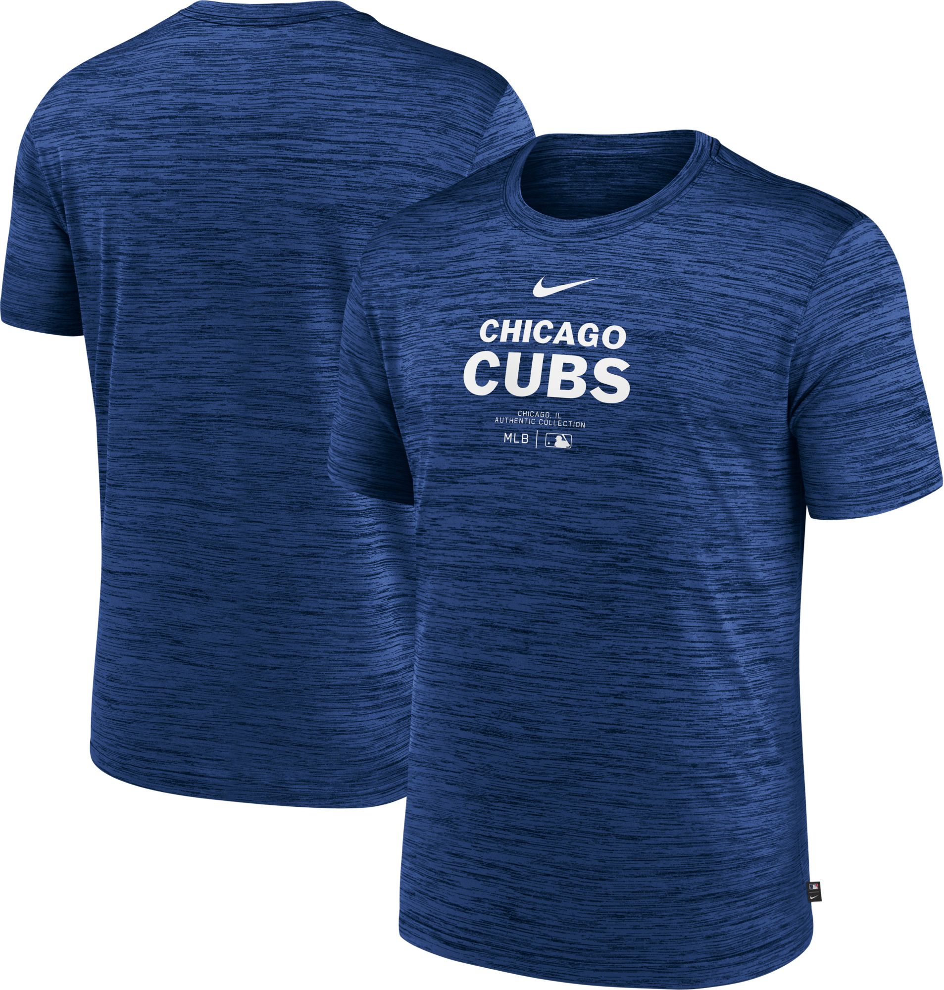 Nike Men's Chicago Cubs Blue Authentic Collection Velocity T-Shirt