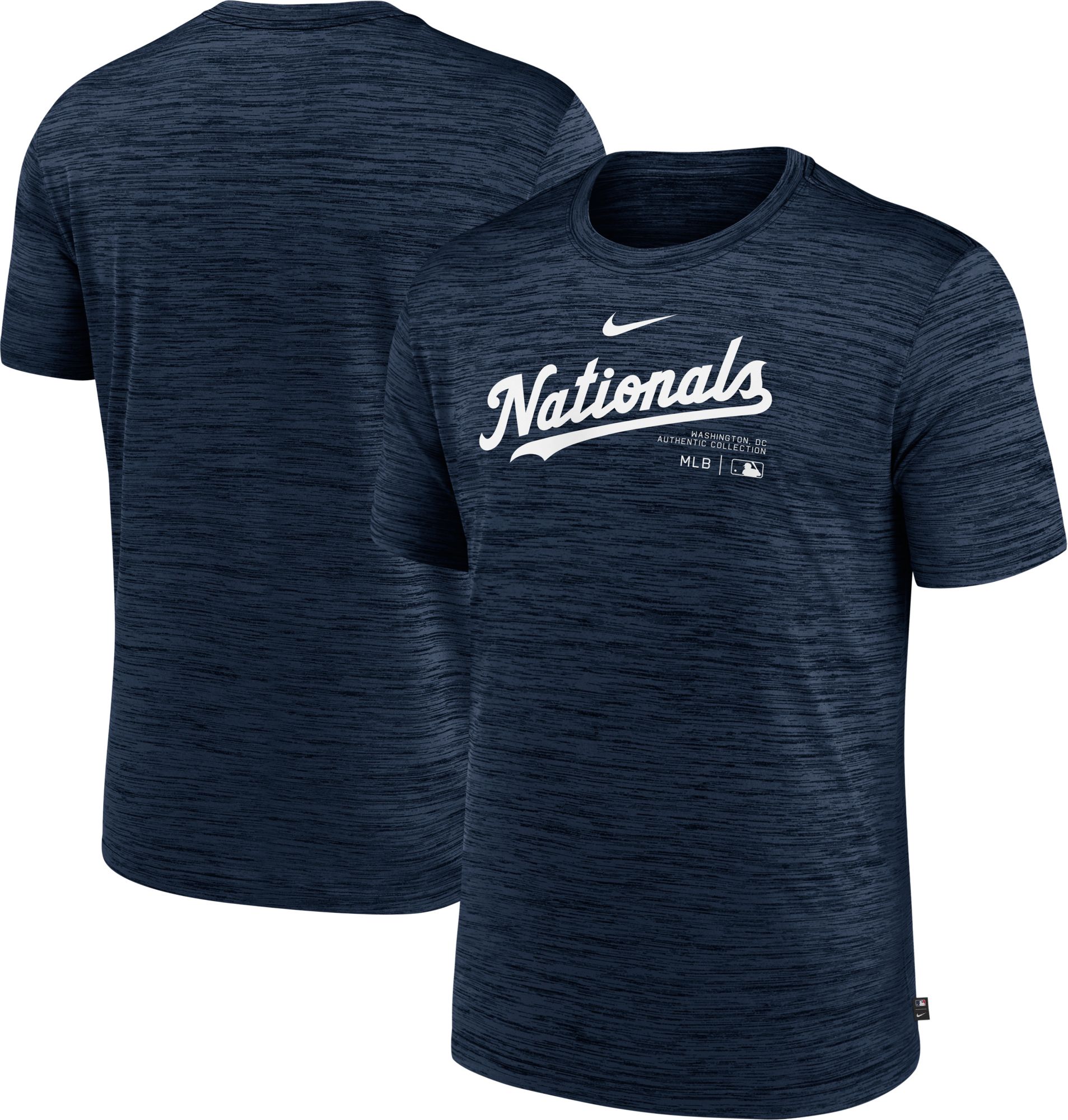 Nike Men's Washington Nationals Blue Authentic Collection Velocity T-Shirt