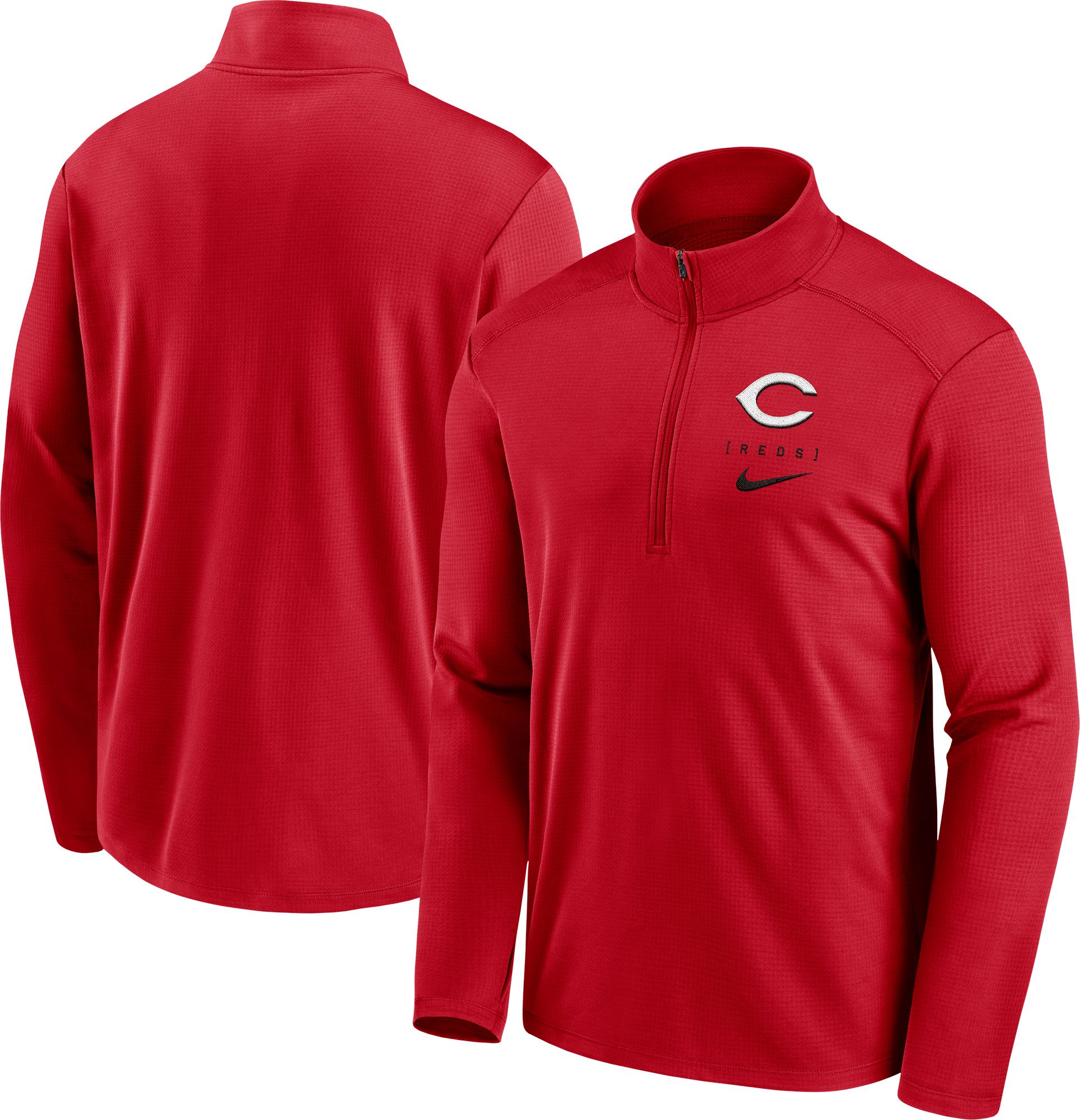 Nike Men's Cincinnati Reds Red Logo Pacer Quarter-Zip Pullover