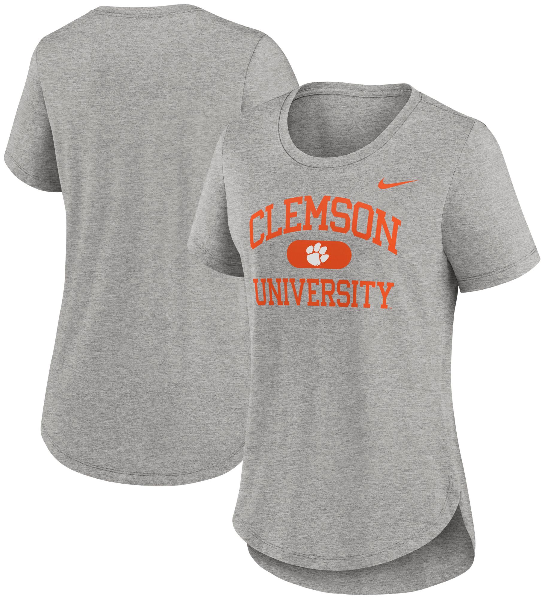 Nike Women's Clemson Tigers Dark Grey Heather Tri-Blend V-Neck T-Shirt product image