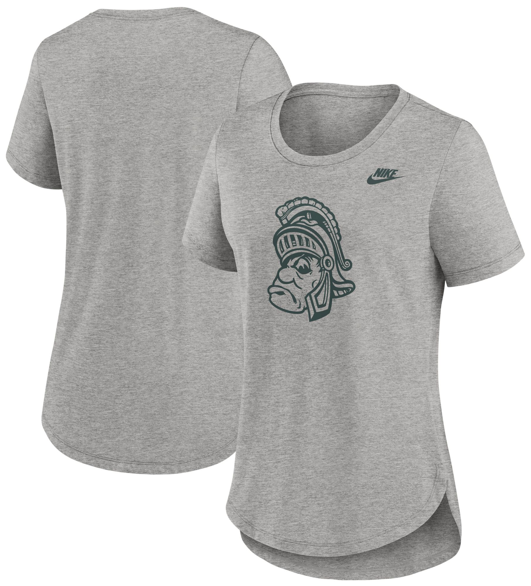 Nike Women's Michigan State Spartans Grey Heather Throwback Logo T-Shirt product image