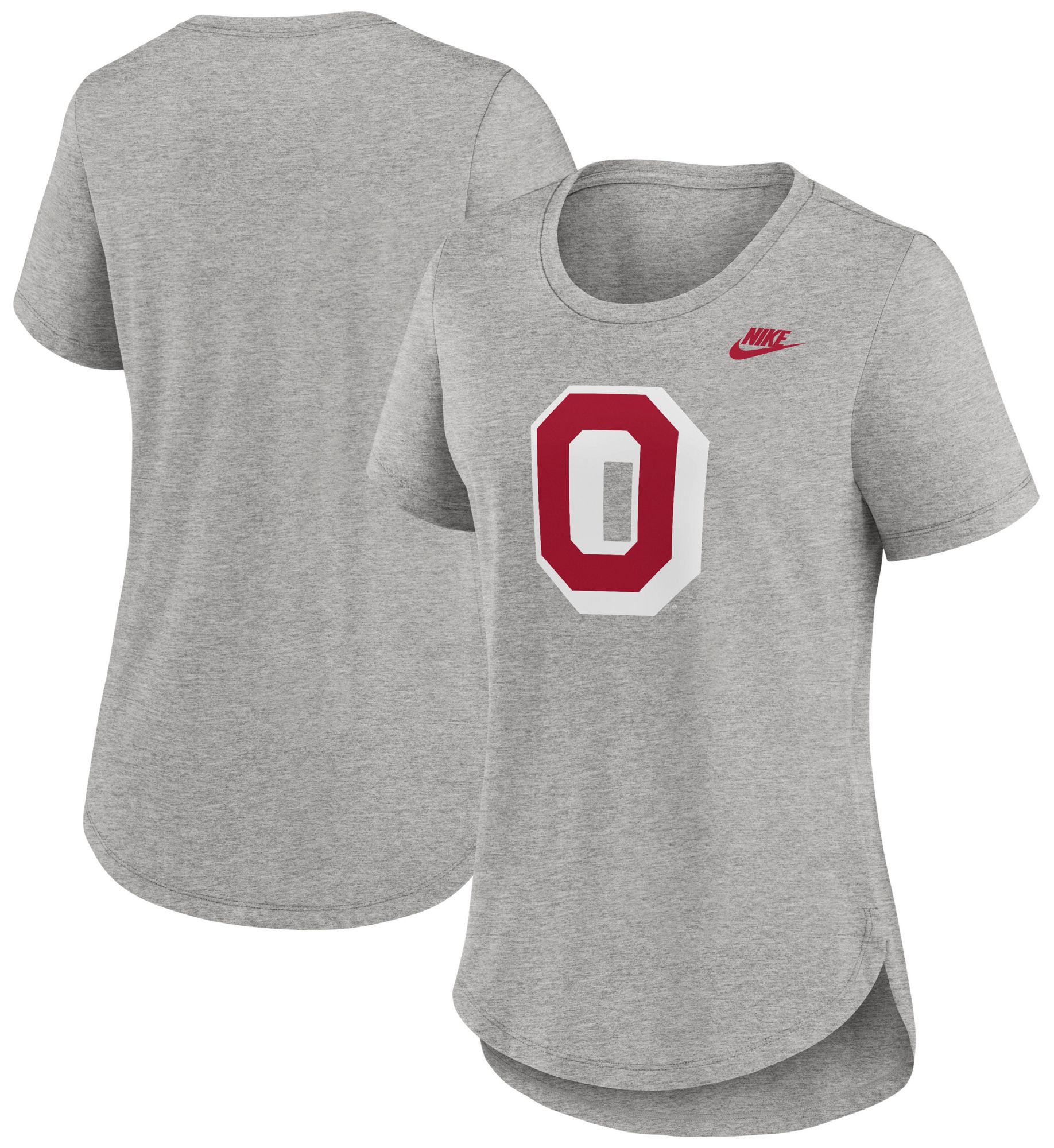 Nike Women's Ohio State Buckeyes Grey Heather Throwback Logo T-Shirt product image