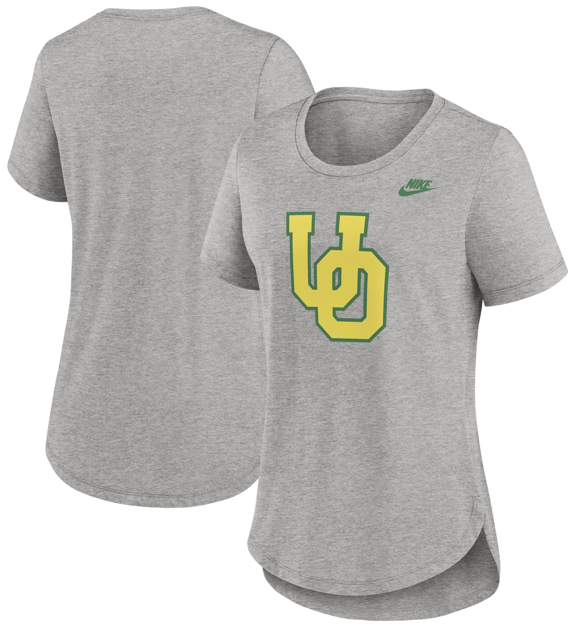Nike Women's Oregon Ducks Grey Heather Throwback Logo T-Shirt product image