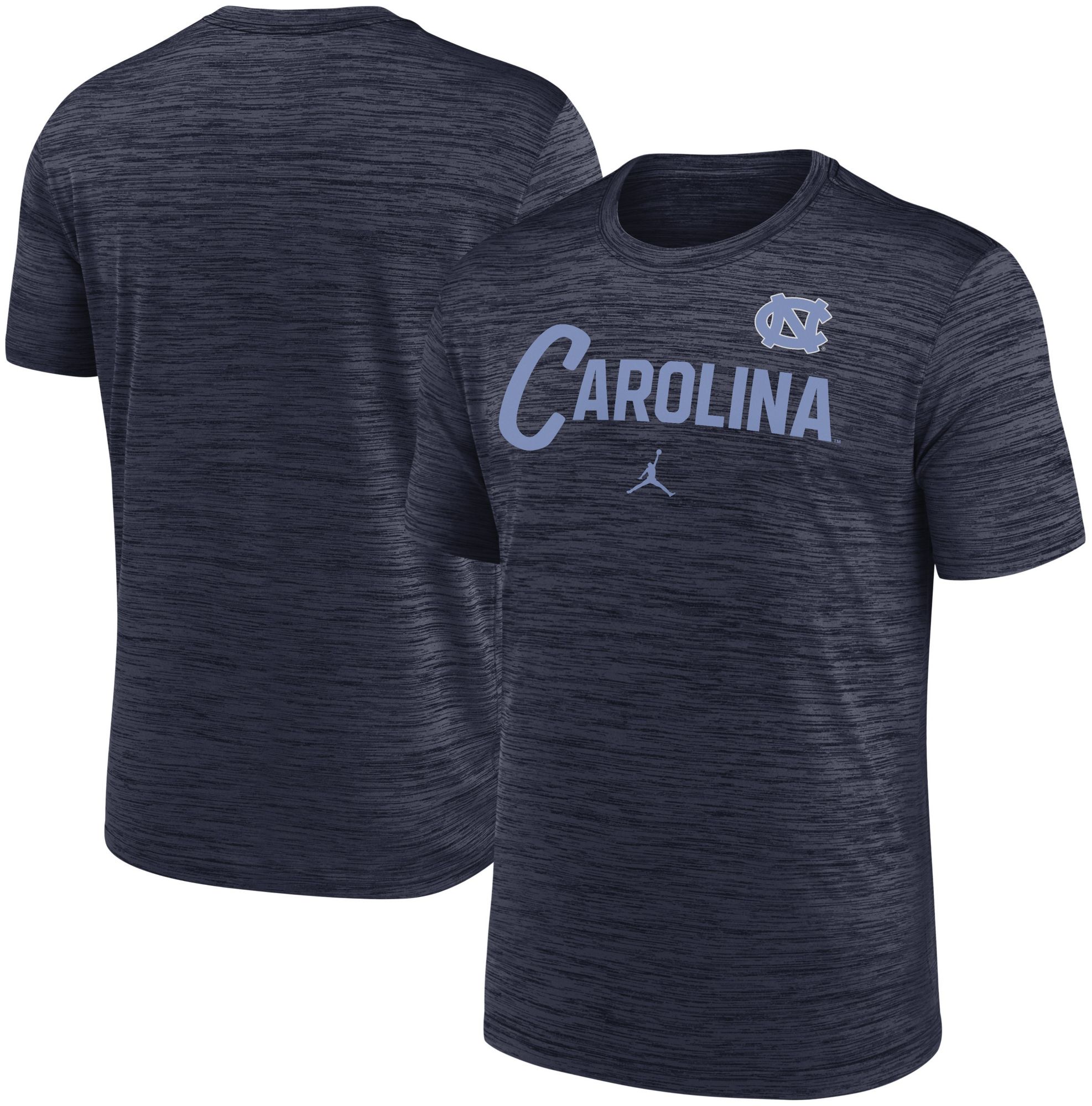 Jordan Men's North Carolina Tar Heels College Navy Script Heathered Legend T-Shirt product image