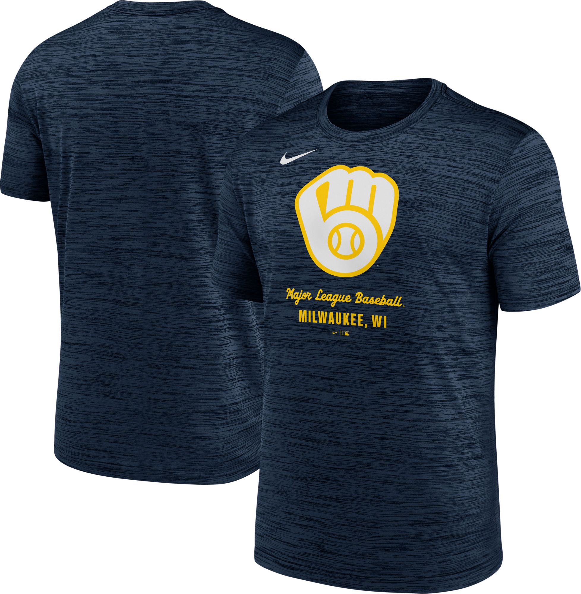 Nike Men's Milwaukee Brewers Navy Practice Velocity T-Shirt product image