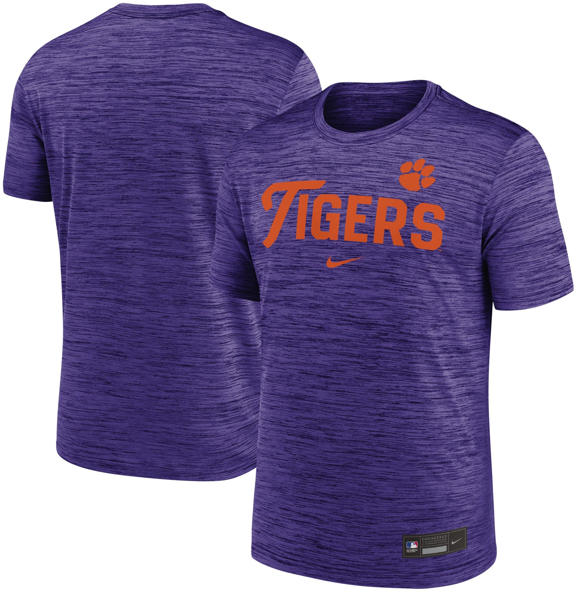 Nike Men's Clemson Tigers New Orchid Script Heathered Legend T-Shirt product image