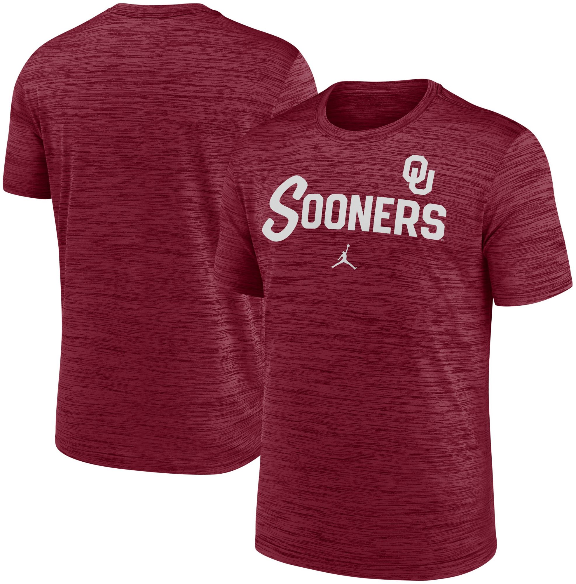Jordan Men's Oklahoma Sooners Team Crimson Velocity Seasonal Script T-Shirt product image
