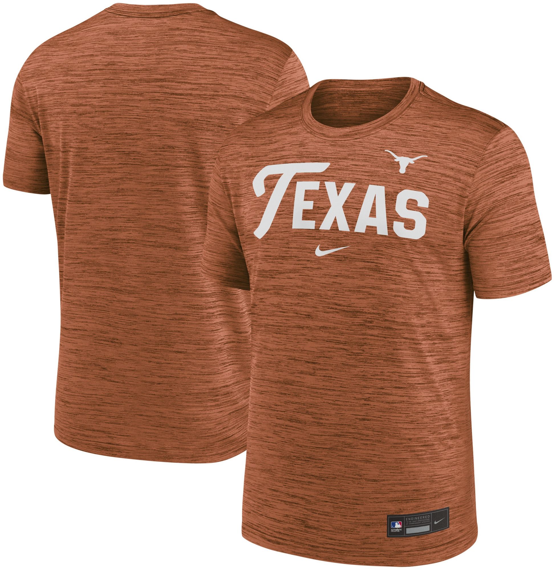 Nike Men's Texas Longhorns Desert Orange Script Heathered Legend T-Shirt product image