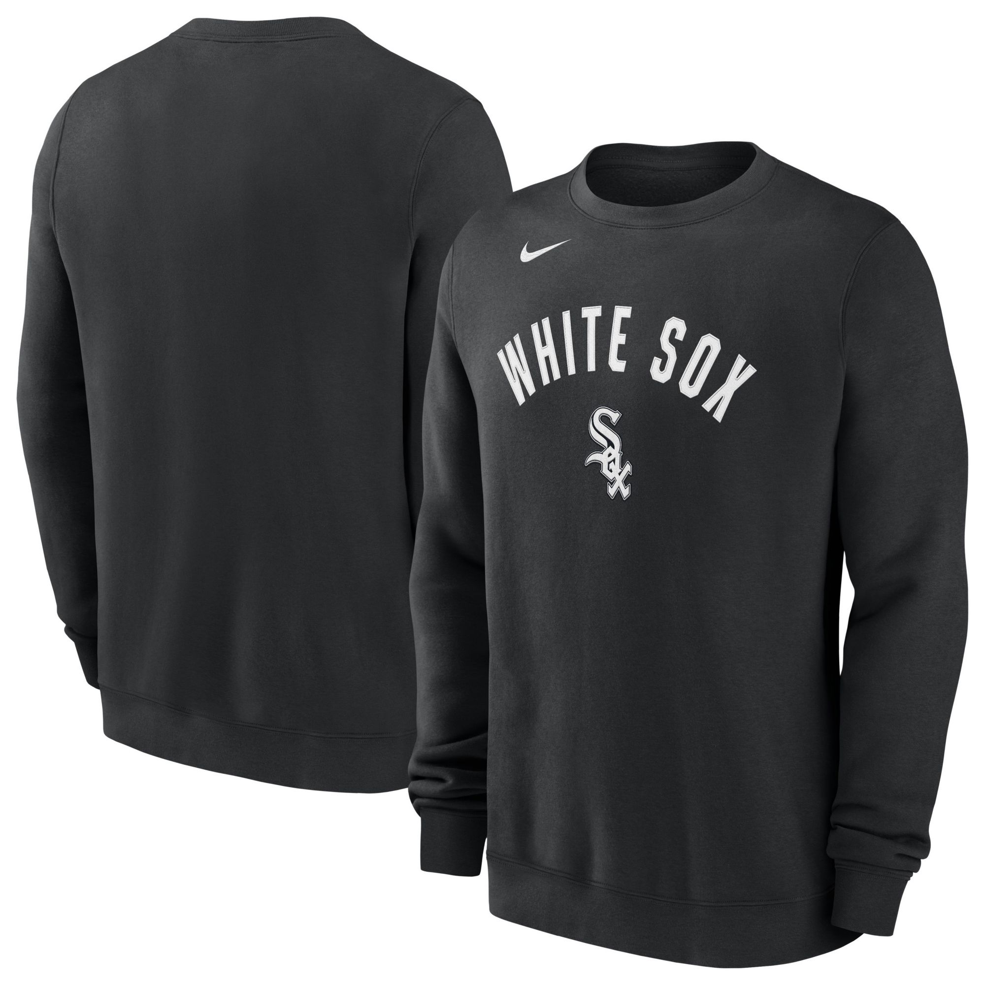 Nike Men's Chicago White Sox Black Twill Club Crewneck Sweatshirt product image