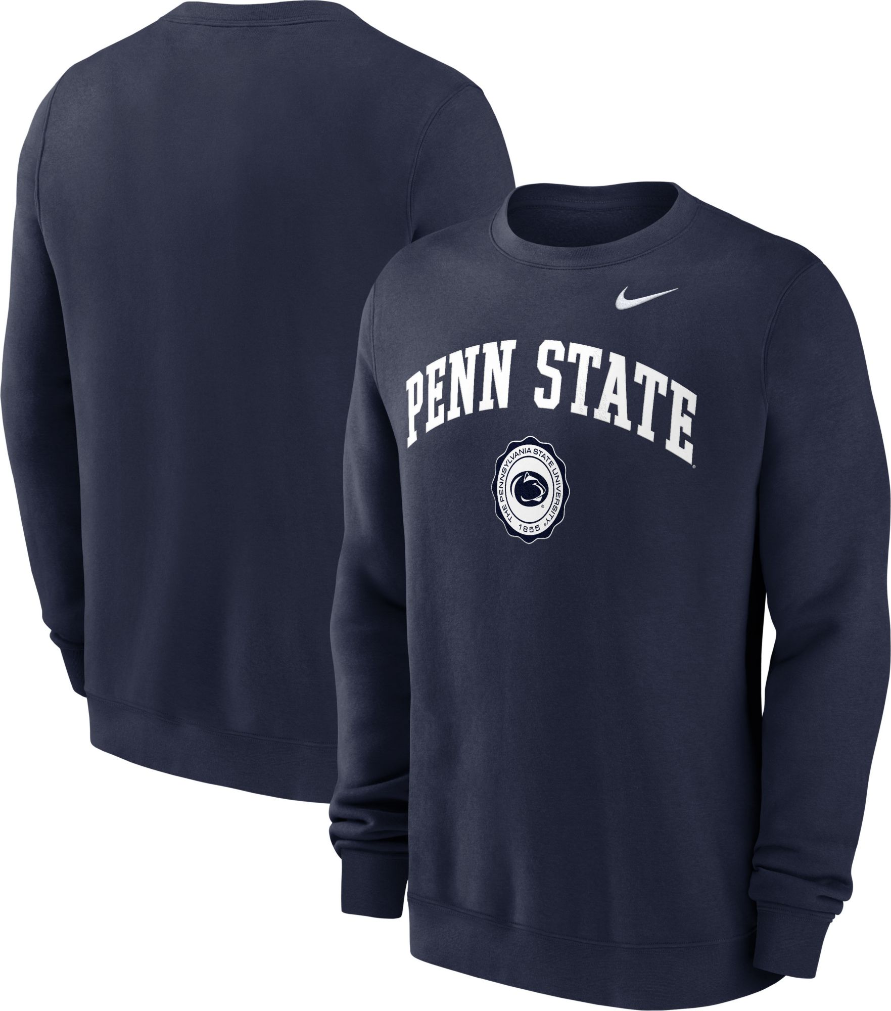 Nike Men's Penn State Nittany Lions Navy Fleece Crewneck Sweatshirt product image