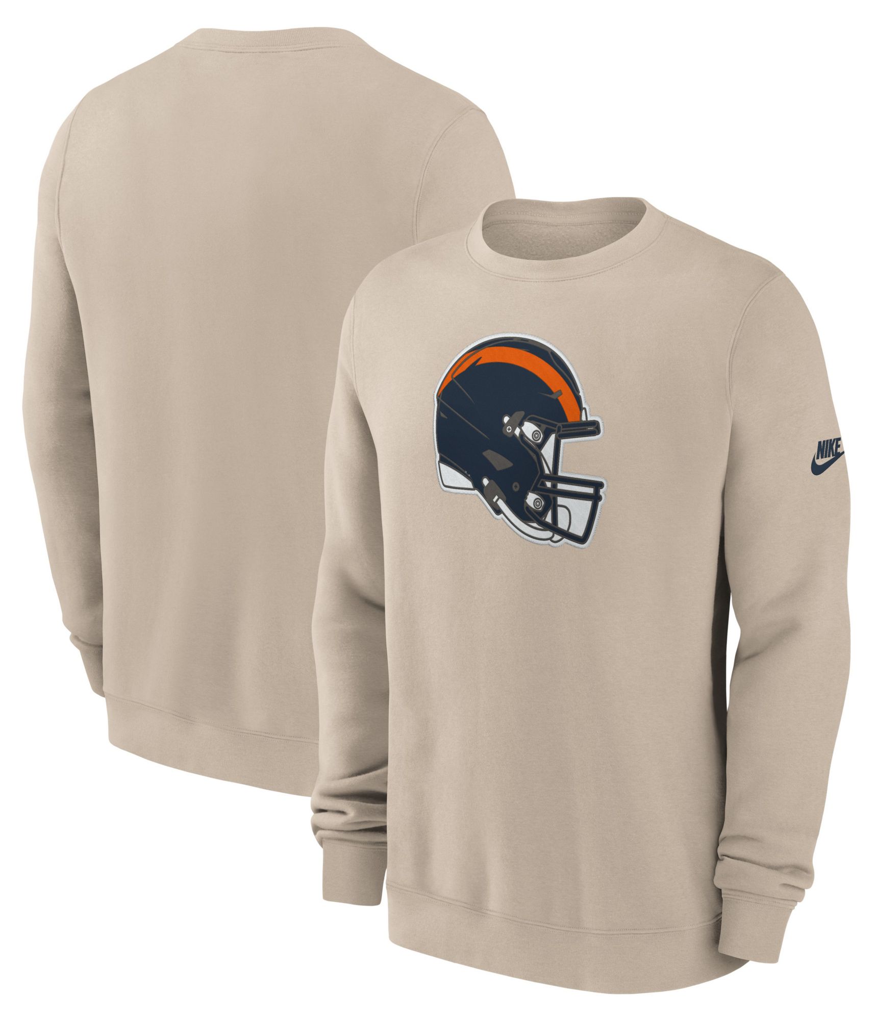 Nike Men's Chicago Bears Desert Sand Club Fleece Rewind Crewneck Sweatshirt product image