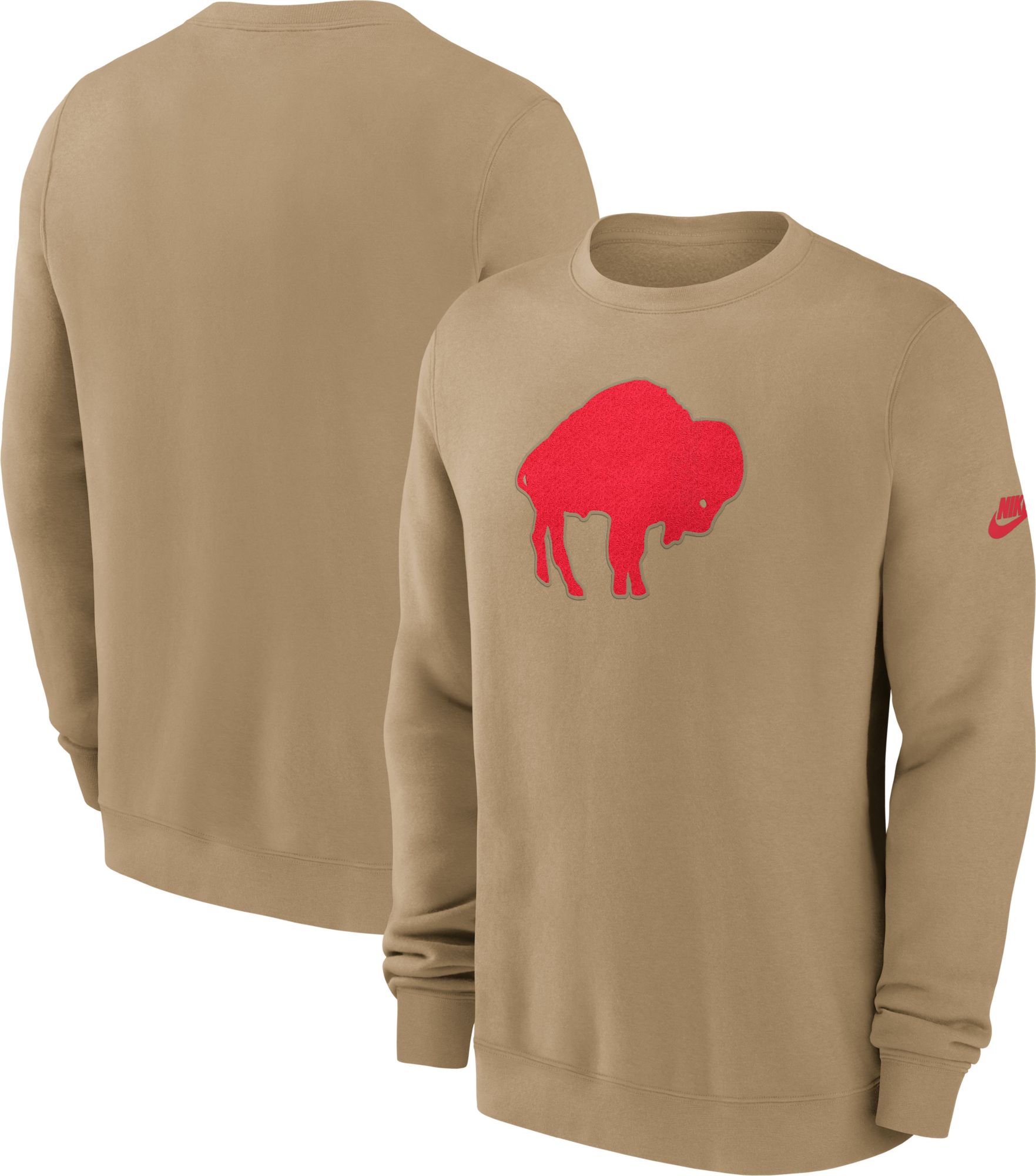 Nike Men's Buffalo Bills Parachute Beige Rewind Crew Pullover Sweatshirt product image