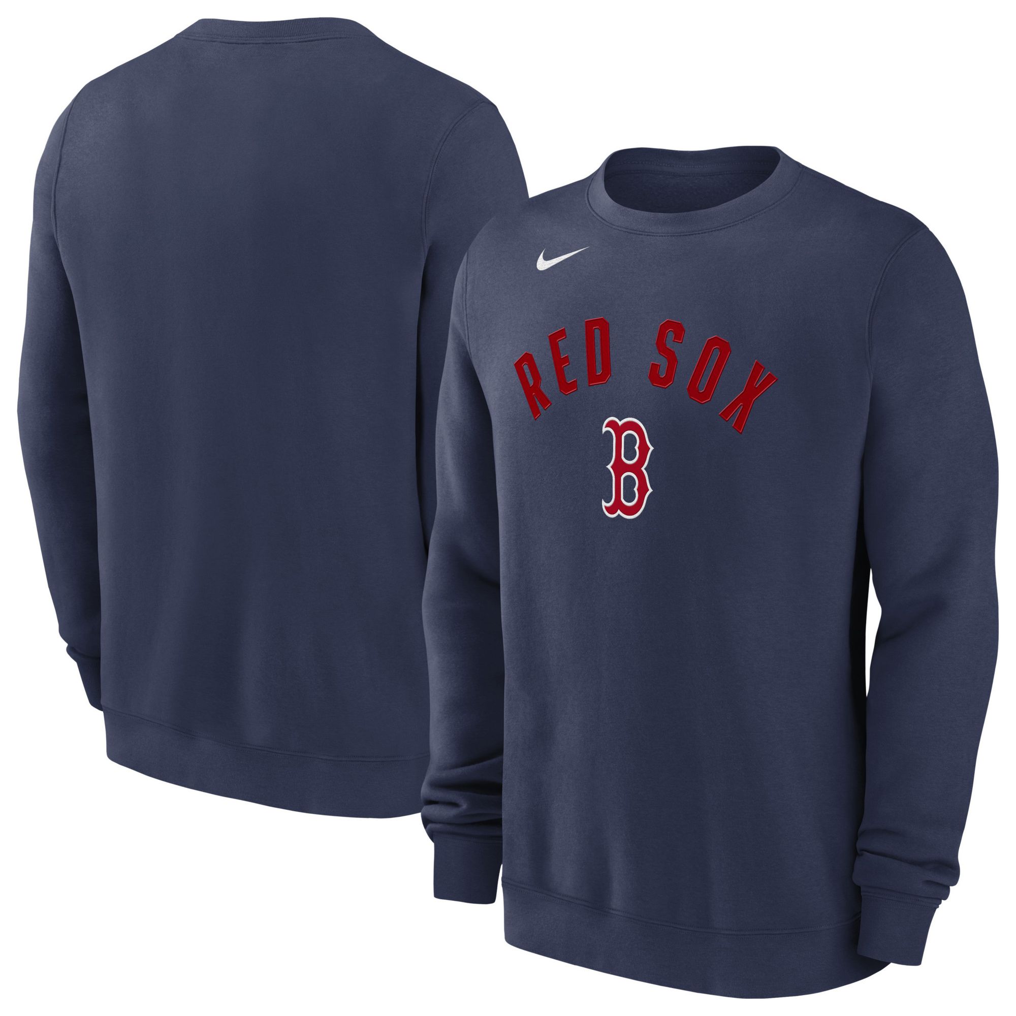 Nike Men's Boston Red Sox Navy Twill Club Crewneck Sweatshirt product image
