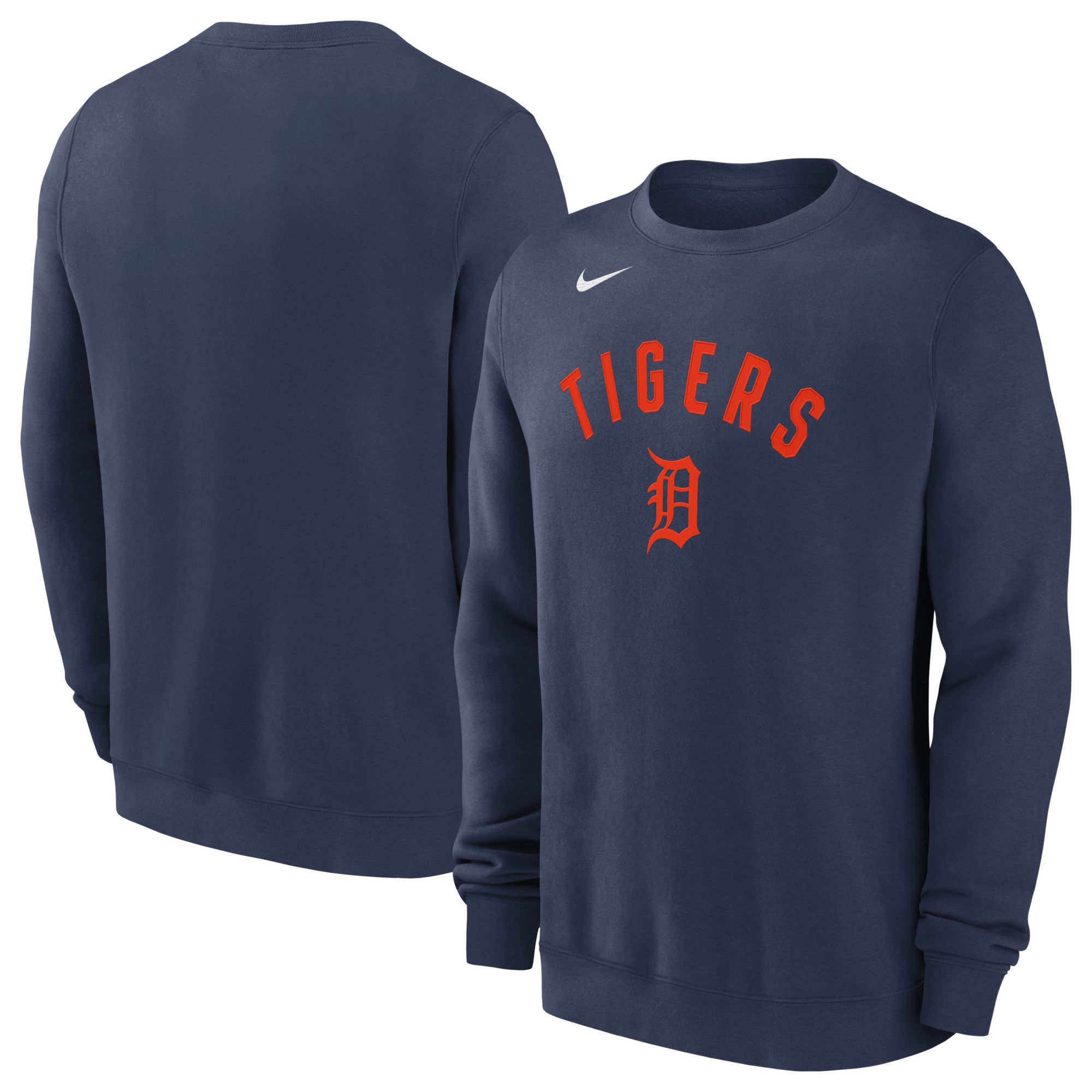 Nike Men's Detroit Tigers Navy Twill Club Crewneck Sweatshirt product image