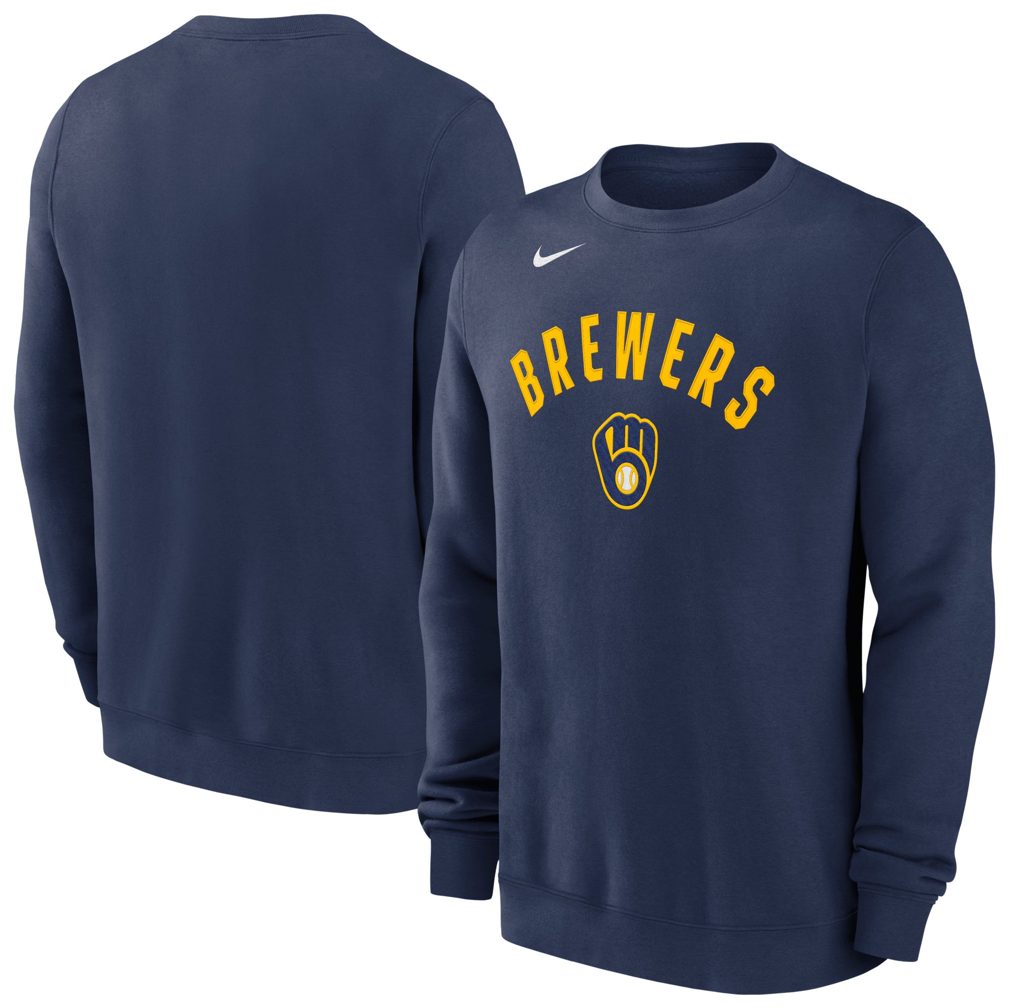 Nike Men's Milwaukee Brewers Navy Twill Club Hoodie product image