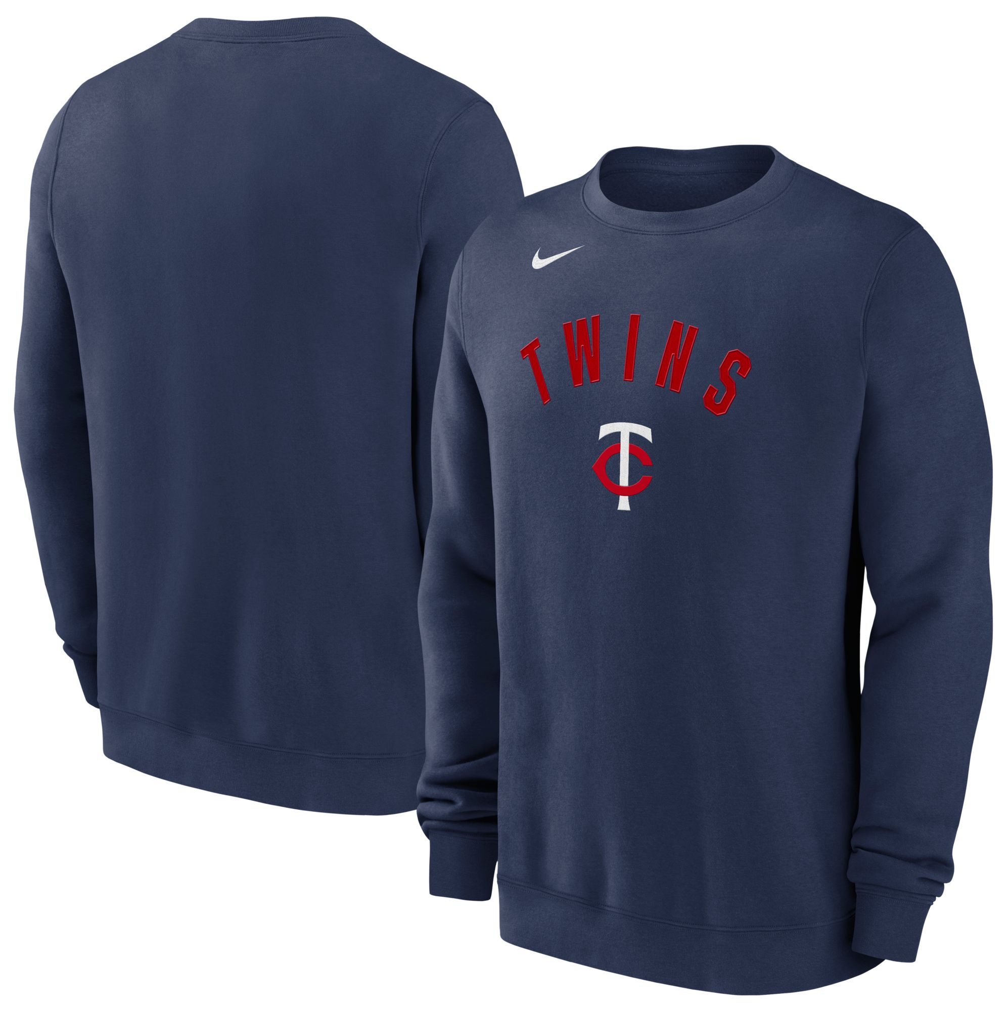 Nike Men's Minnesota Twins Navy Twill Club Crewneck Sweatshirt product image