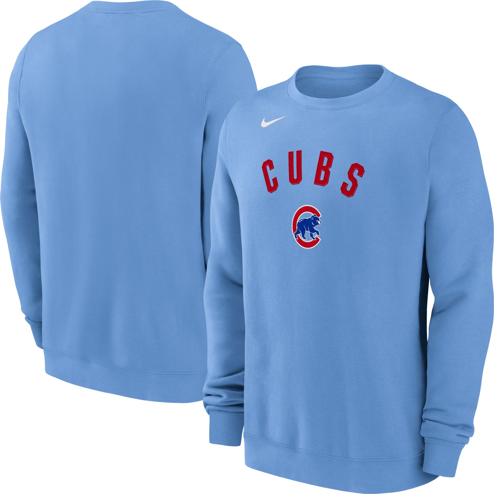 Nike Men's Chicago Cubs Blue Twill Club Crewneck Sweatshirt product image