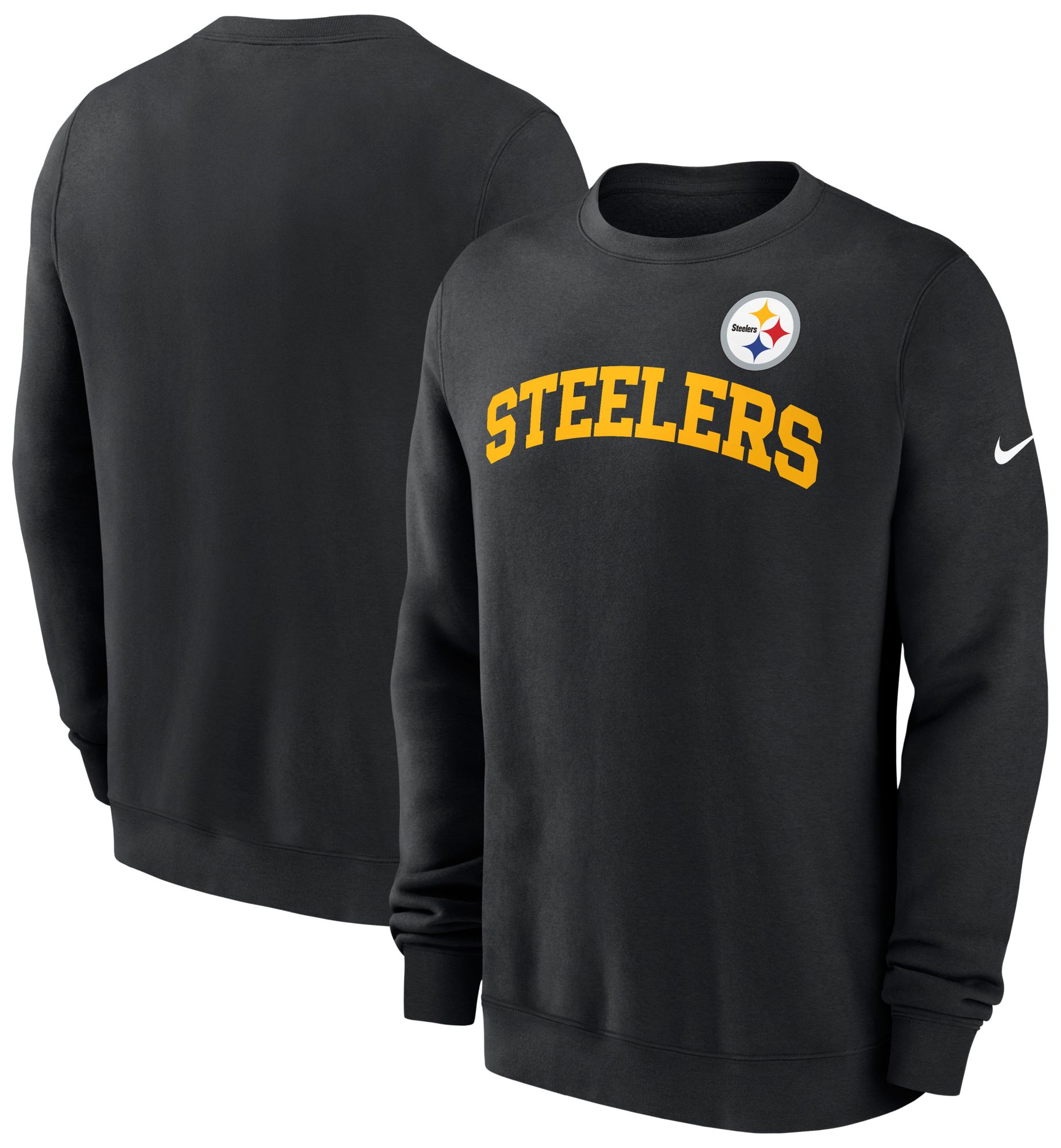 Nike Men's Pittsburgh Steelers Sideline Club Black Long Sleeve Crew Sweatshirt product image