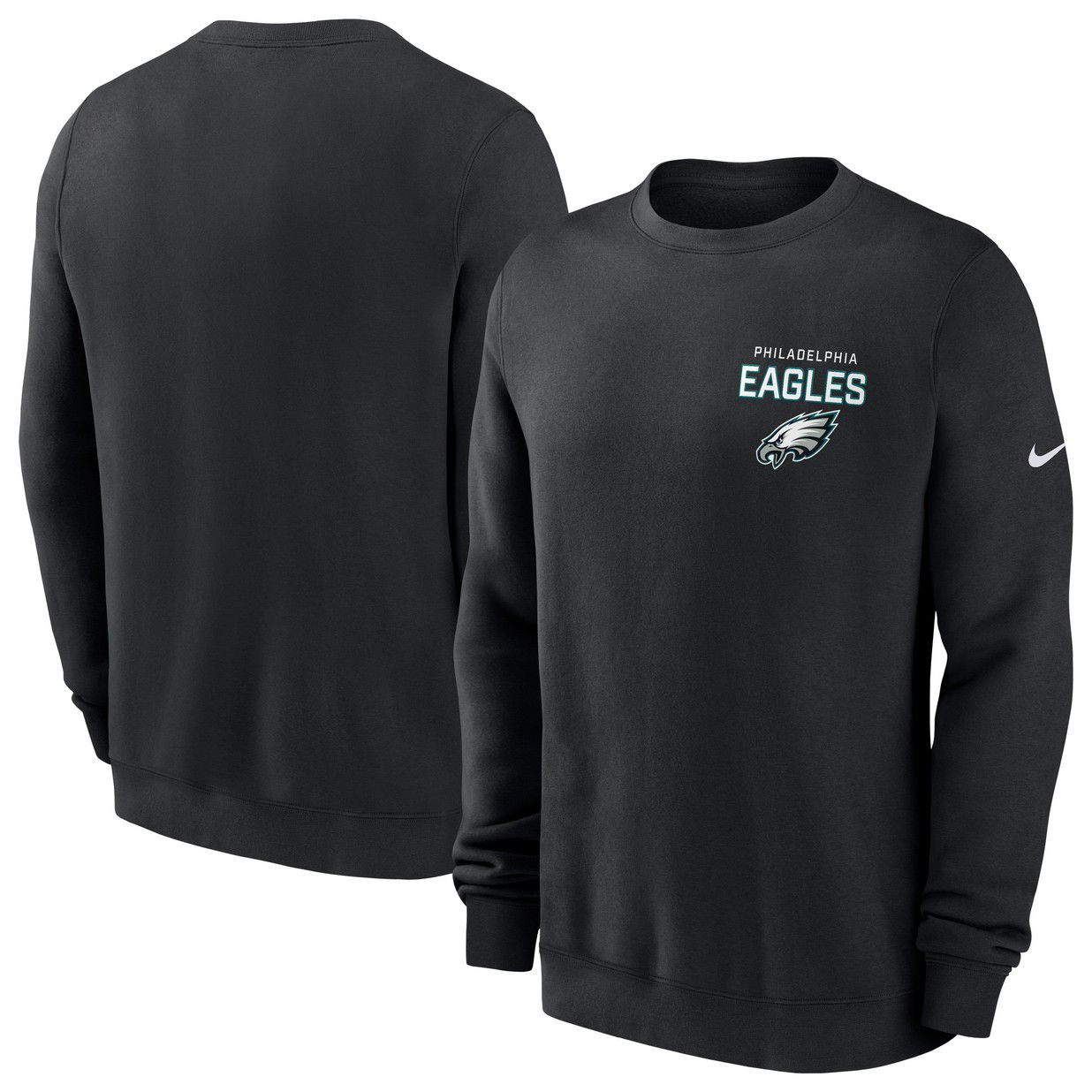 Nike Men's Philadelphia Eagles Black Club Fleece Crew Pullover Sweatshirt product image