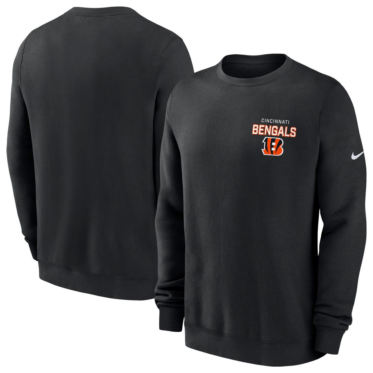 Nike Men's Cincinnati Bengals Black Club Fleece Crew Pullover Sweatshirt product image