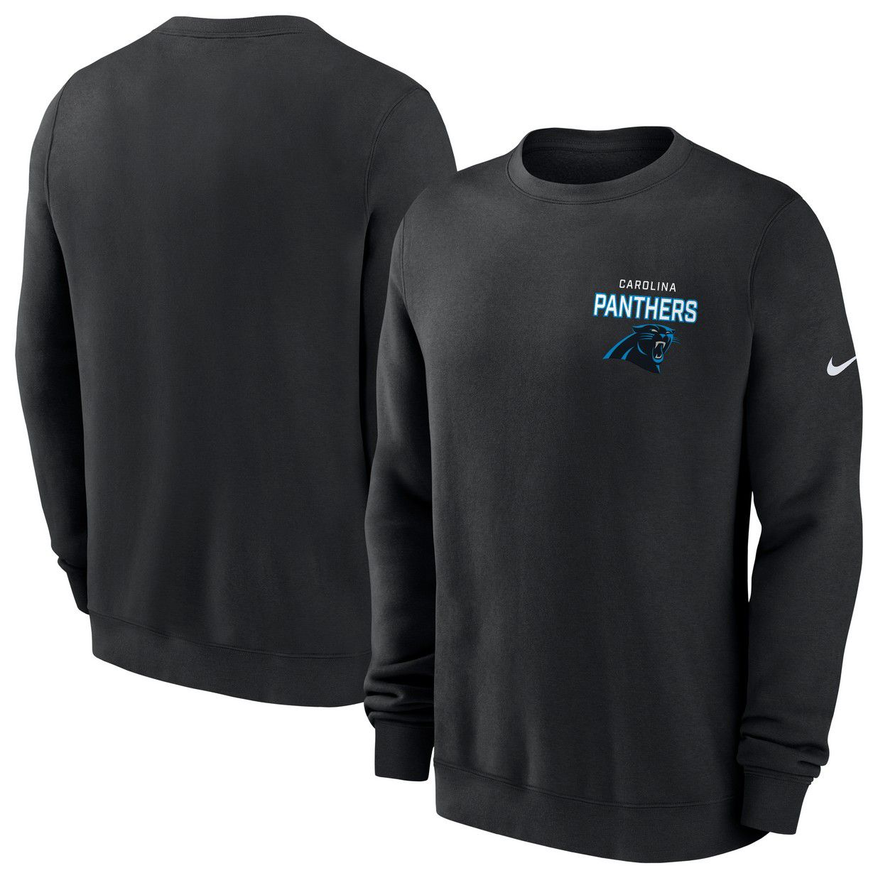 Nike Men's Carolina Panthers Black Club Fleece Crew Pullover Sweatshirt product image