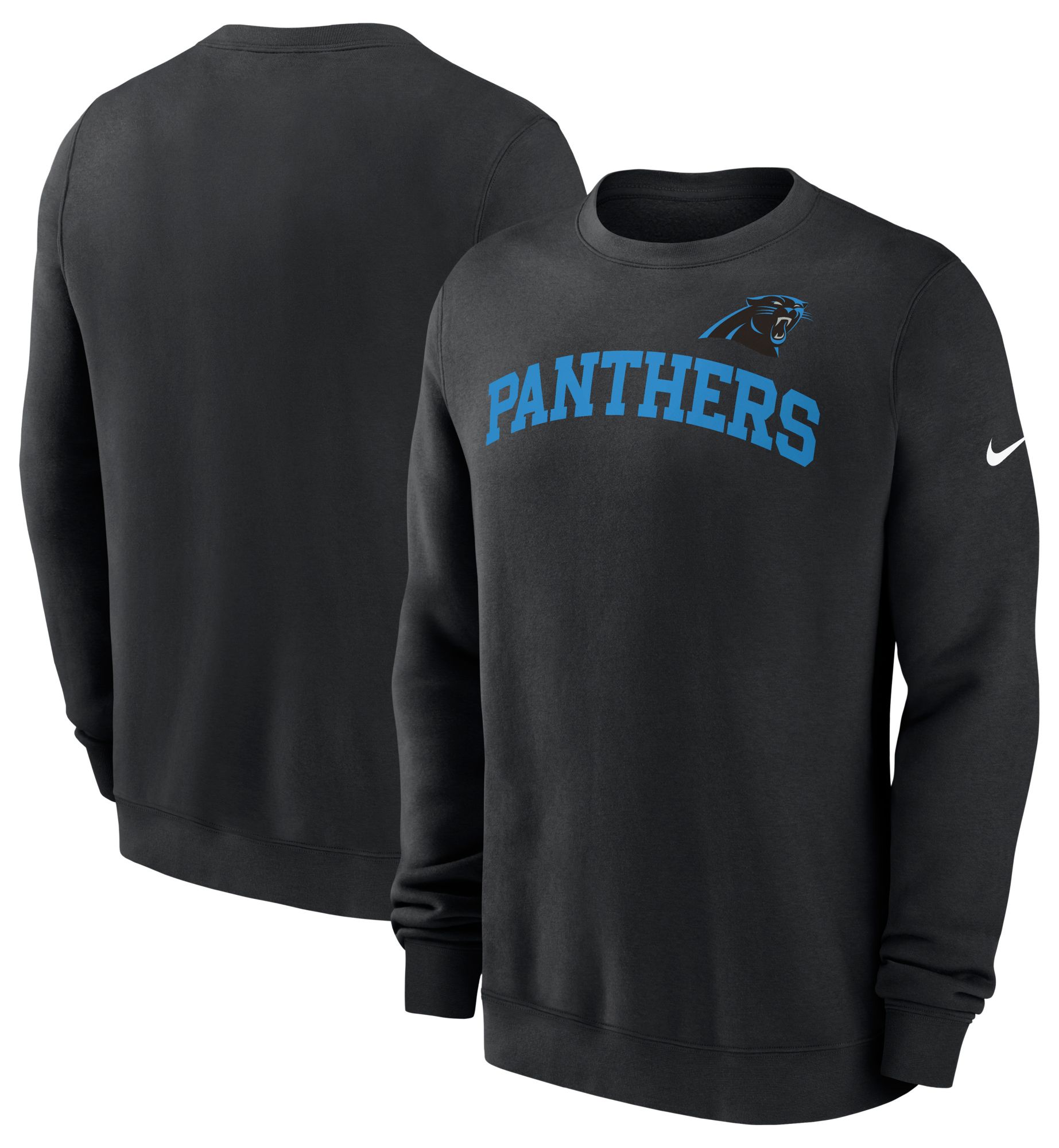 Nike Men's Carolina Panthers Sideline Club Black Long Sleeve Crew Sweatshirt product image
