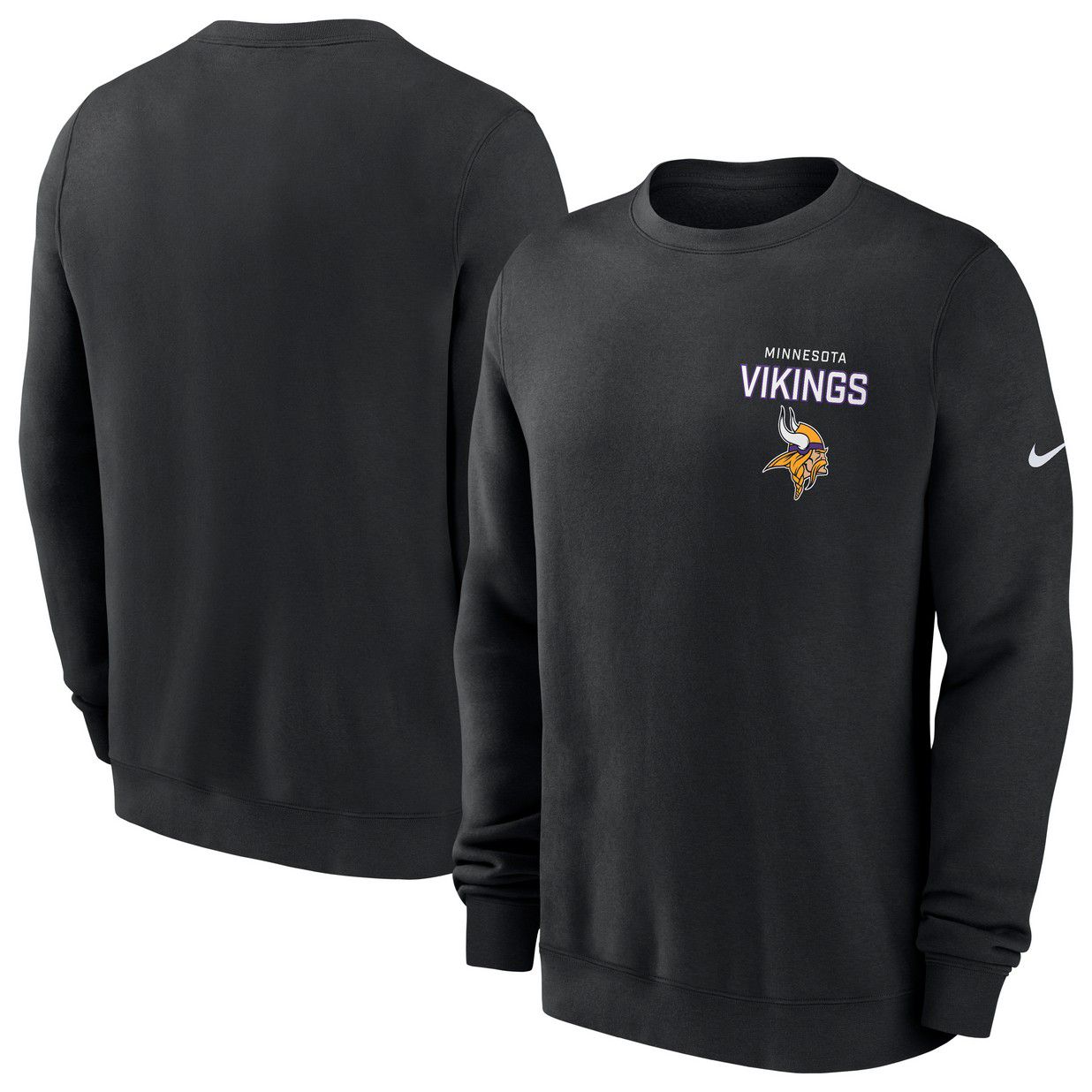 Nike Men's Minnesota Vikings Black Club Fleece Crew Pullover Sweatshirt product image
