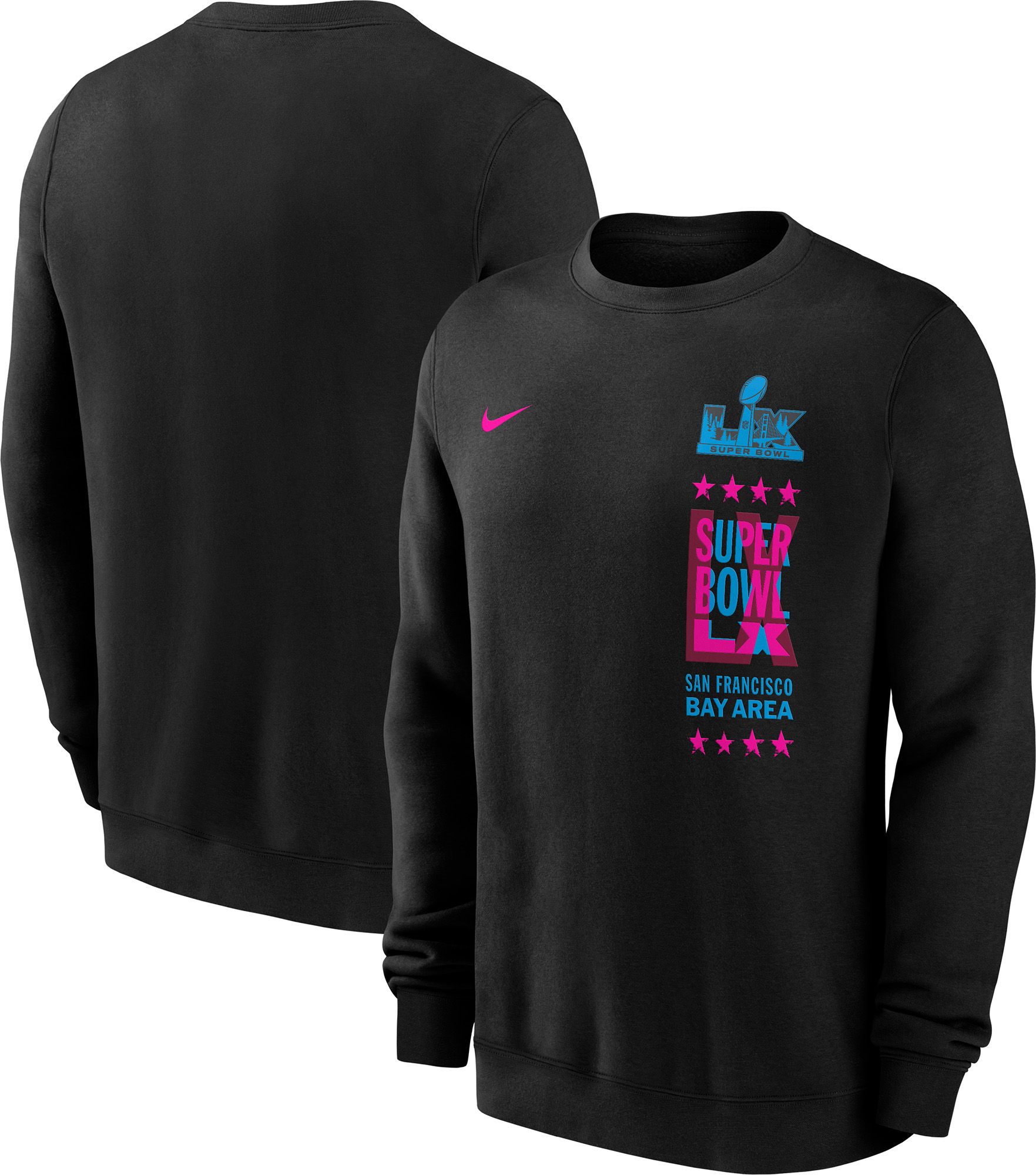 Nike Men's 2025-26 Super Bowl LX Black Club Fleece Crewneck