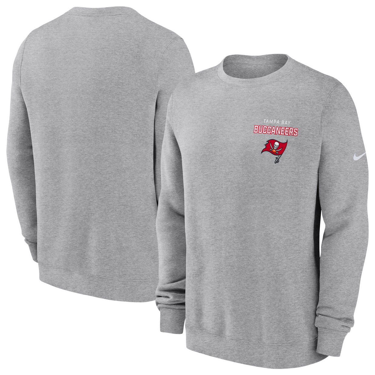Nike Men's Tampa Bay Buccaneers Dark Grey Heather Club Fleece Crew Pullover Sweatshirt product image