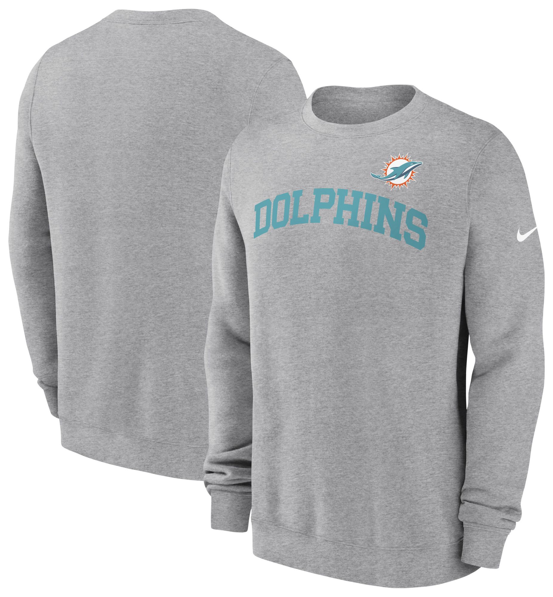 Nike Men's Miami Dolphins Club Dark Grey Heather Crew product image