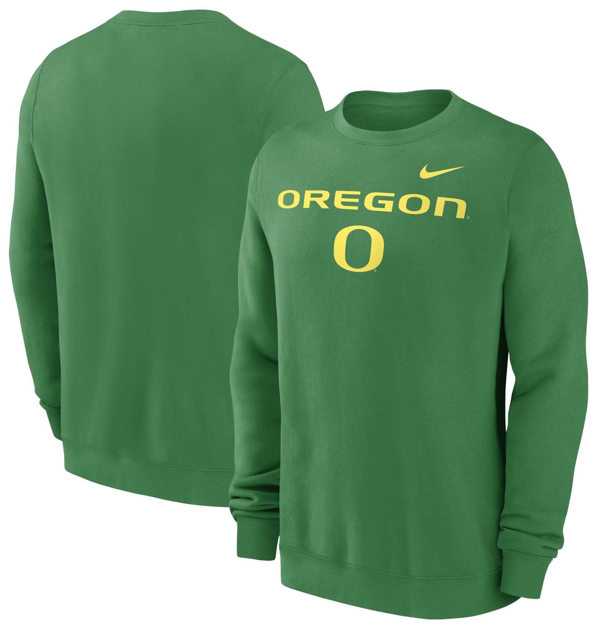 Nike Men's Oregon Ducks Apple Green Fleece Crewneck Sweatshirt product image