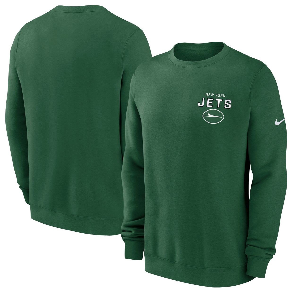 Nike Men's New York Jets Sport Green Club Fleece Crew Pullover Sweatshirt product image