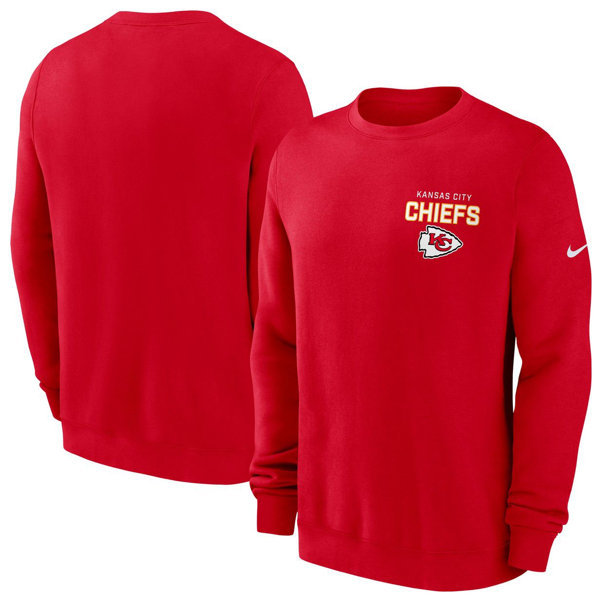 Nike Men's Kansas City Chiefs University Red Club Fleece Crew Pullover Sweatshirt product image