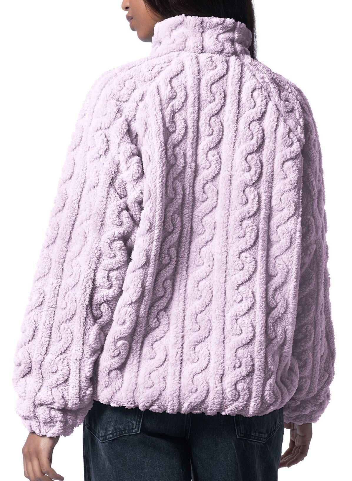 G-III for Her Women's Baltimore Ravens Lilac Camp Sherpa 1/2 Zip Jacket product image