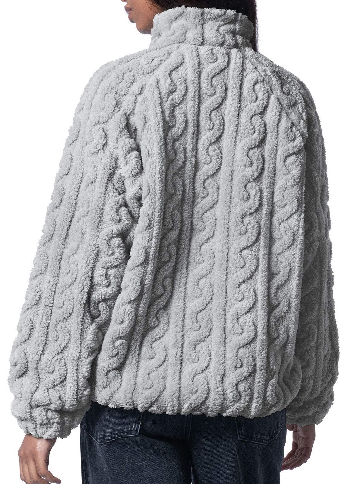 G-III for Her Women's Cleveland Browns Grey Camp Sherpa 1/2 Zip Jacket product image