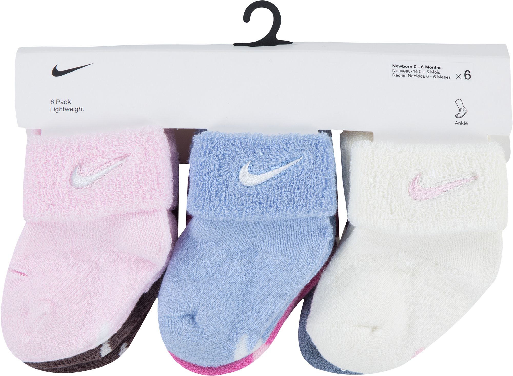 Nike Infant Terry Cuffed Ankle Socks - 6 Pack