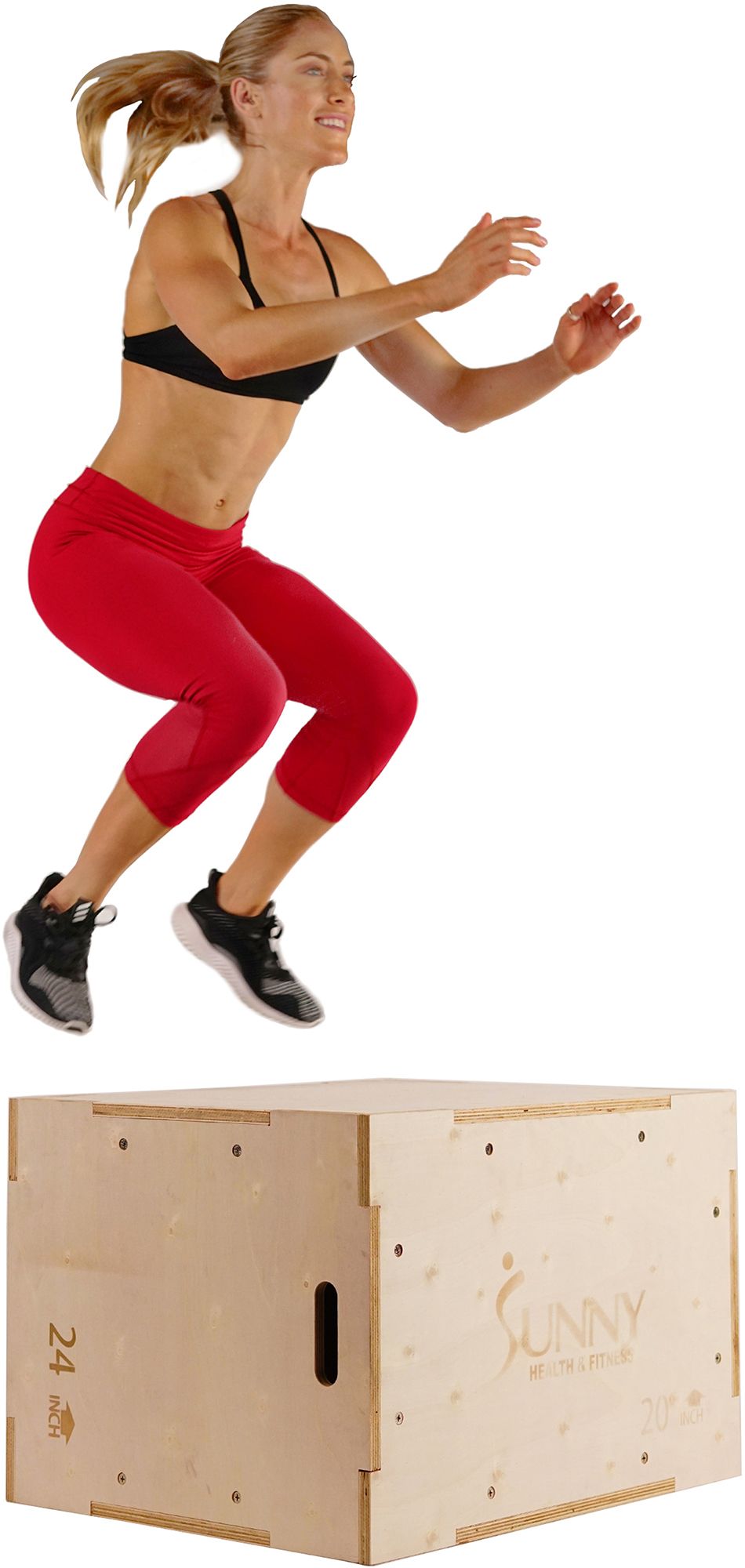 Sunny Health & Fitness Wood Plyo Box with Cover product image