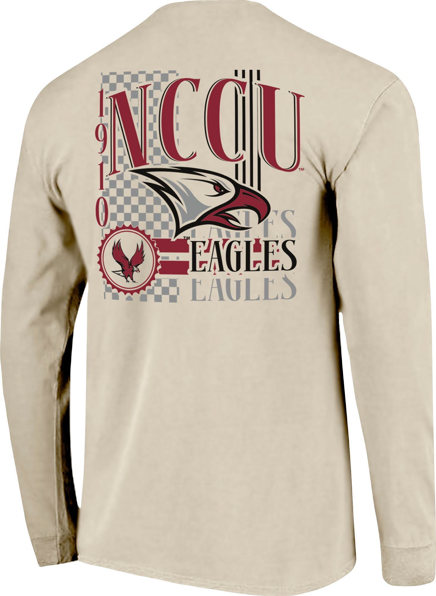 Image One Men's North Carolina Central Eagles Ivory 90s Print Long Sleeve T-Shirt product image