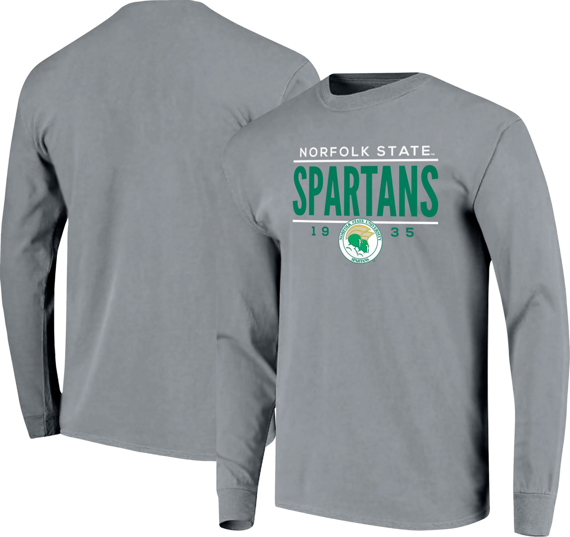 Image One Men's Norfolk State Spartans Grey Mascot Traditional Long Sleeve T-Shirt product image