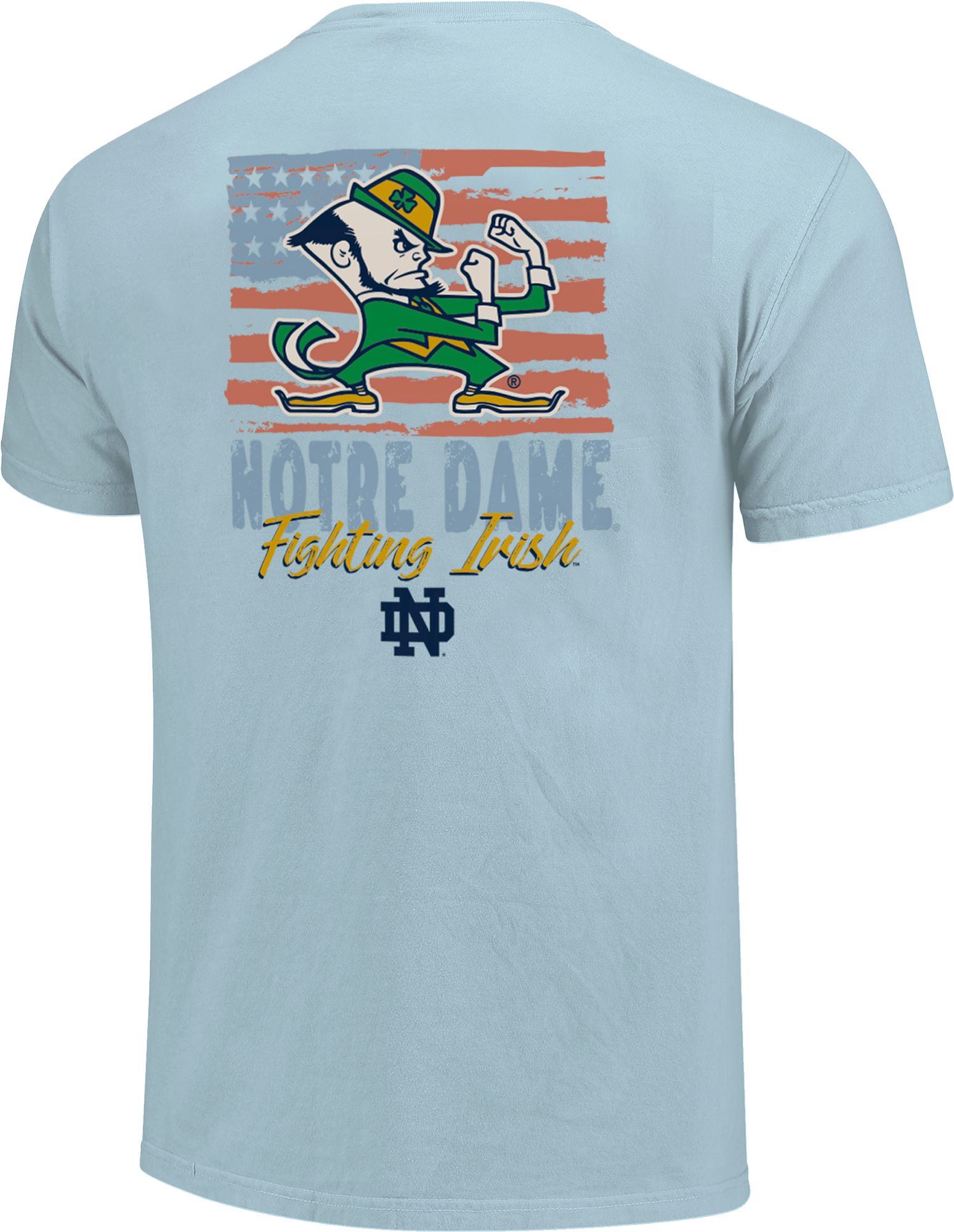 Image One Adult Notre Dame Fighting Irish Americana Light Blue T-Shirt product image