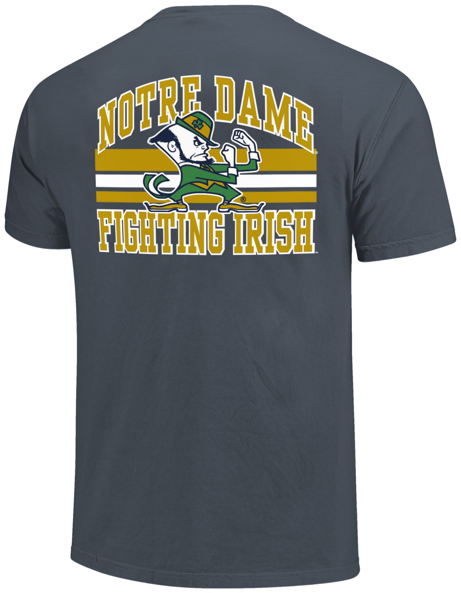 Image One Men's Notre Dame Fighting Irish Denim Mascot Arched Short Sleeve T-Shirt product image