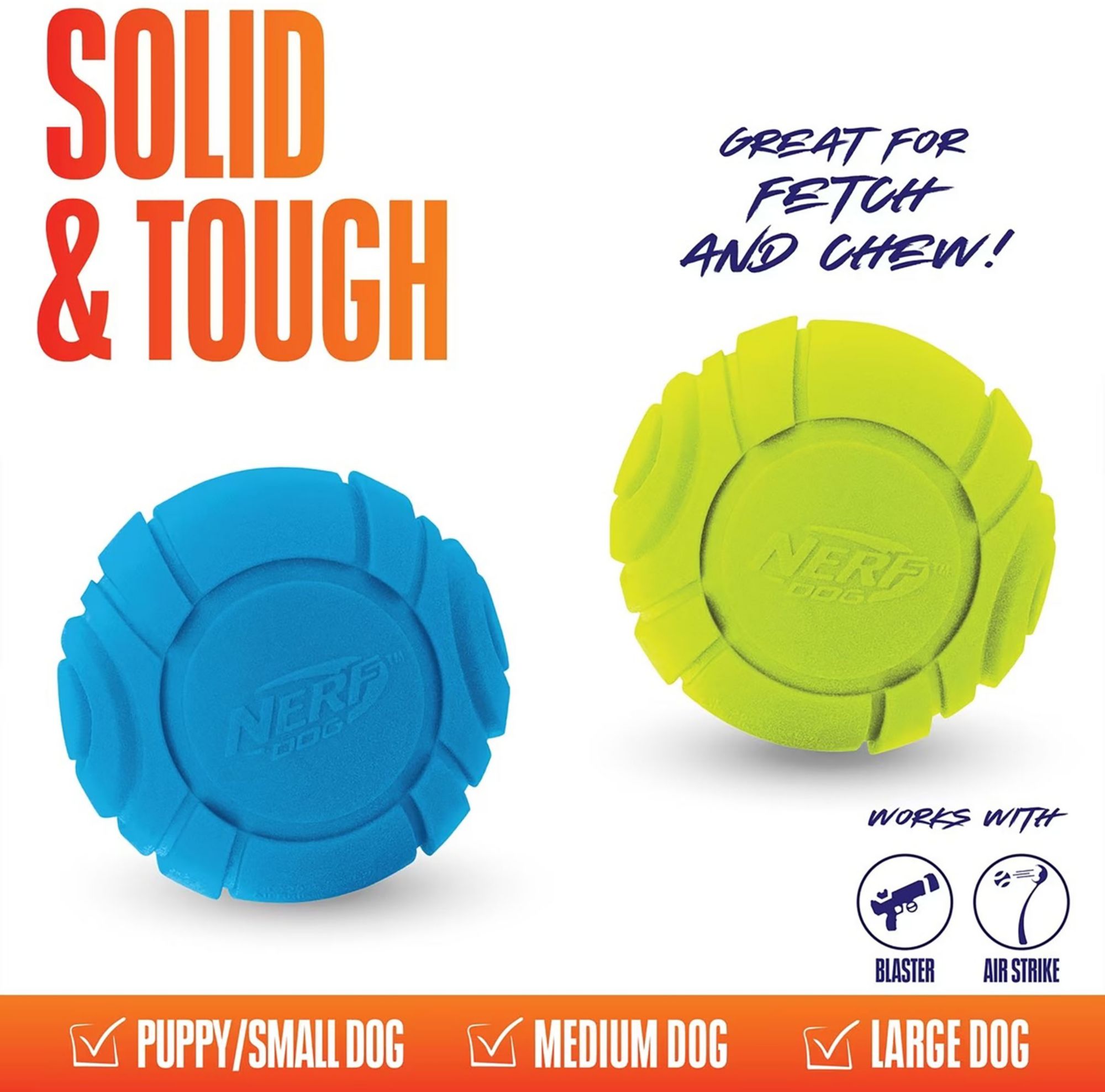 Nerf Dog Solid Tuff Sonic Ball 2.5" - 2 Pack product image