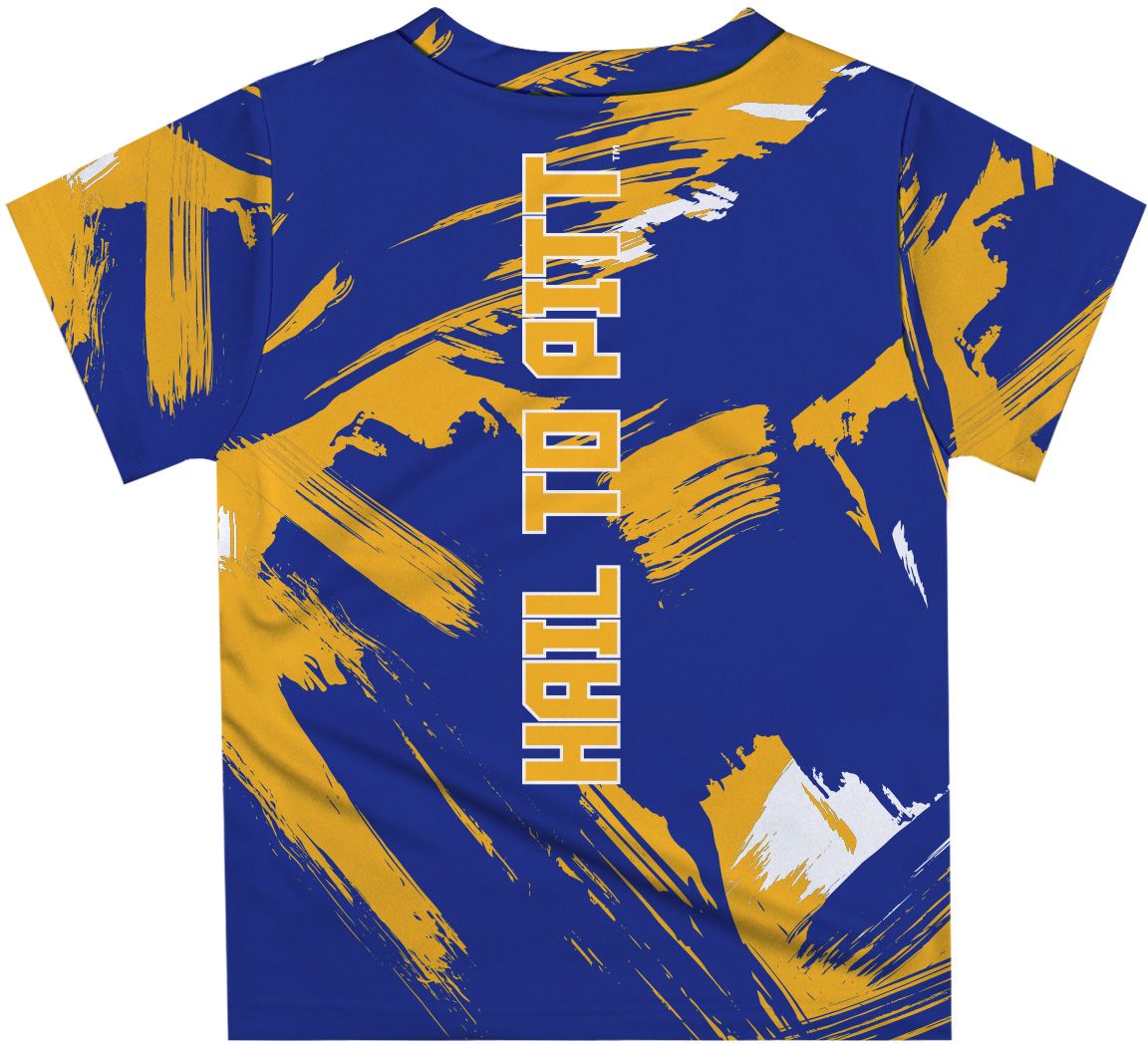 Vive La Fete Youth Pitt Panthers Blue Paintbrush T-Shirt product image