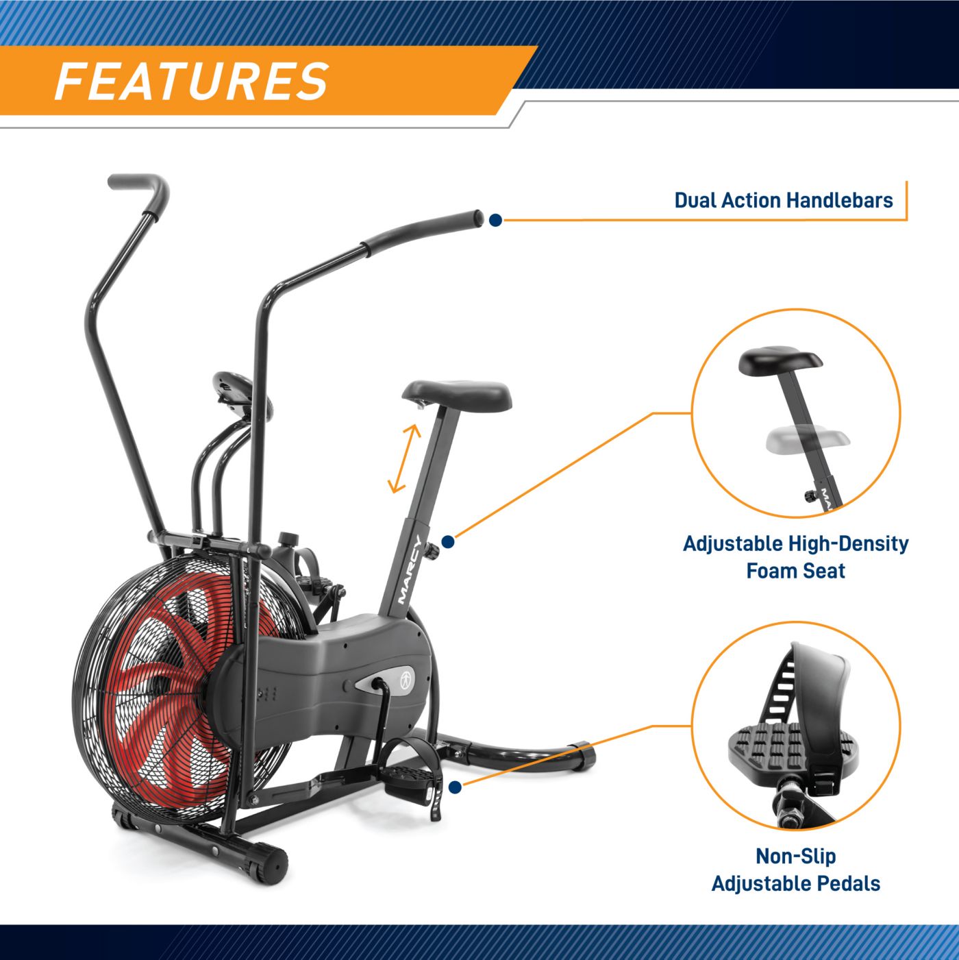 Marcy air 2024 one deluxe fan exercise bike