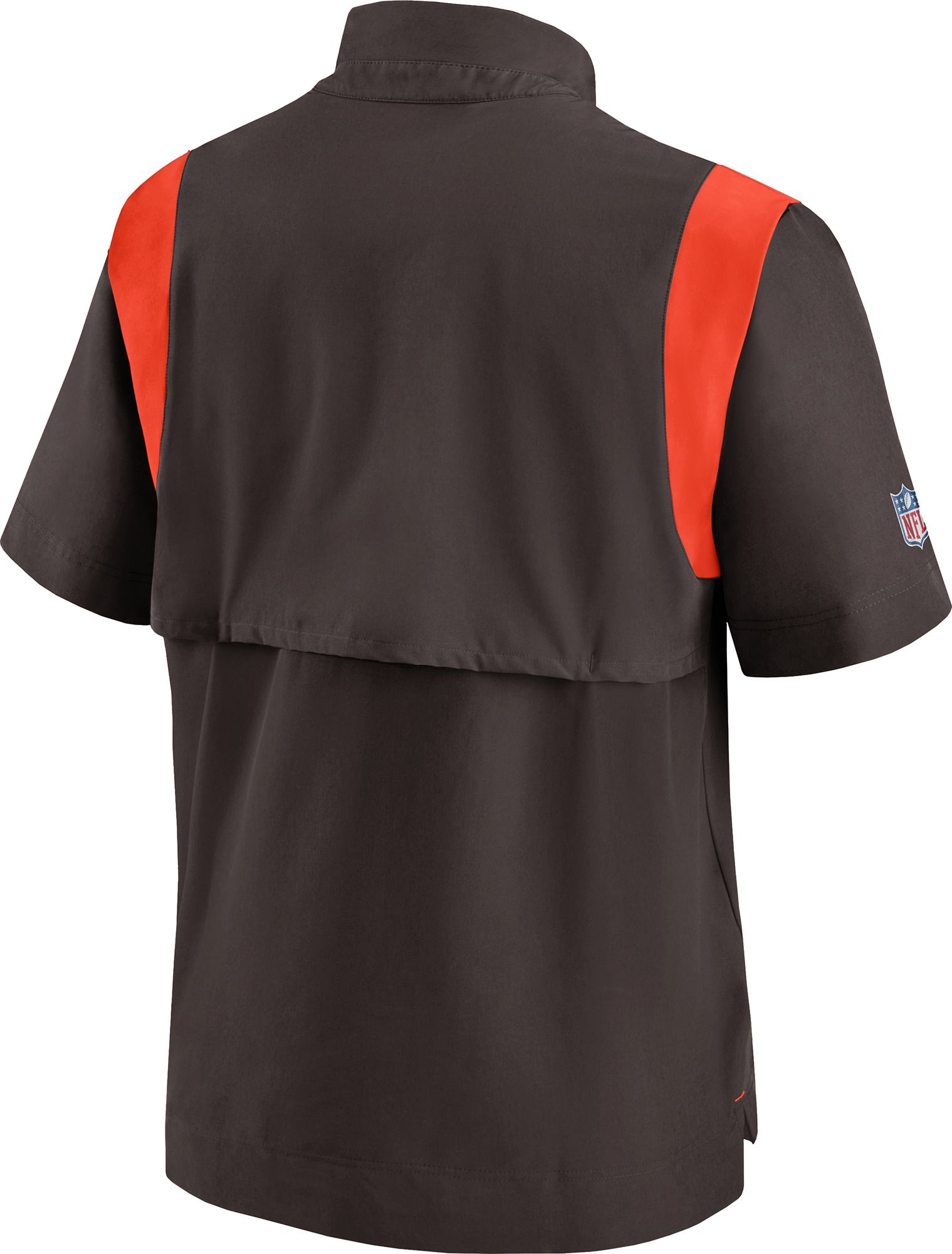 Nike Men's Cleveland Browns Sideline Coaches Short Sleeve Brown Jacket product image