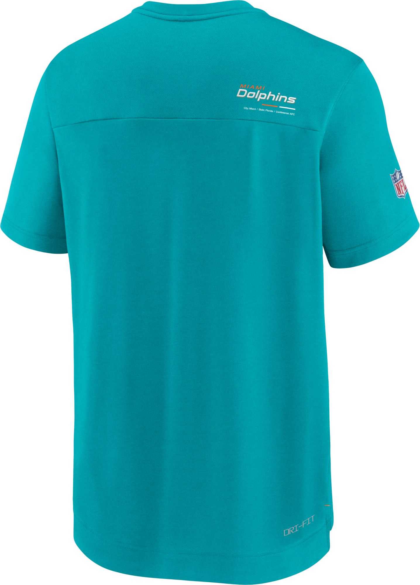 Nike Men's Miami Dolphins Sideline Coaches Aqua T-Shirt product image