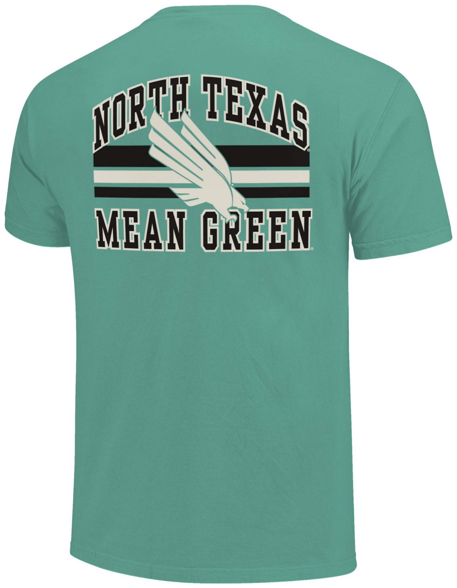 Image One Men's North Texas Mean Green Island Green Mascot Arched Short Sleeve T-Shirt product image