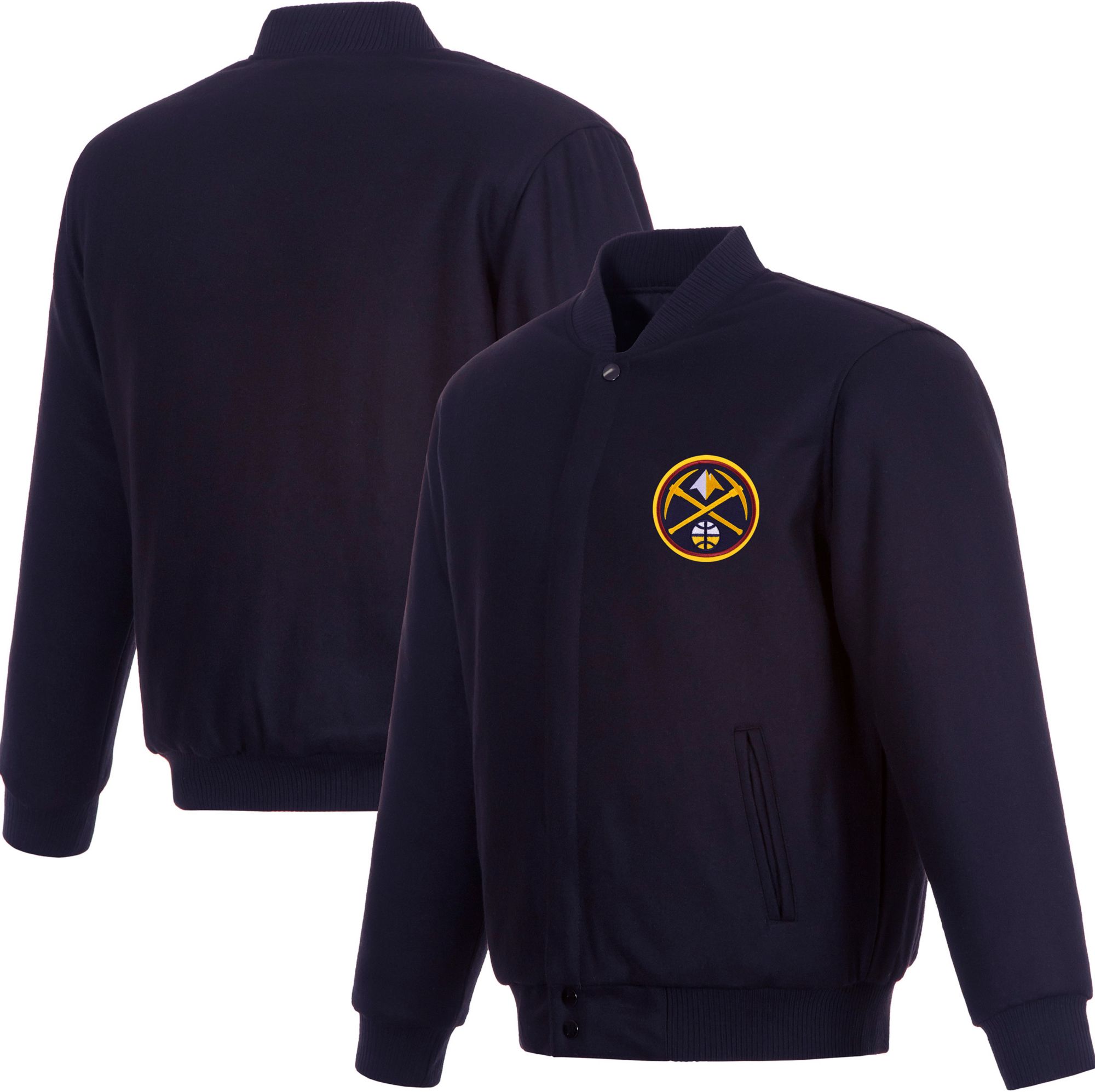 JH Design Men's Denver Nuggets Navy Reversible Wool Jacket product image
