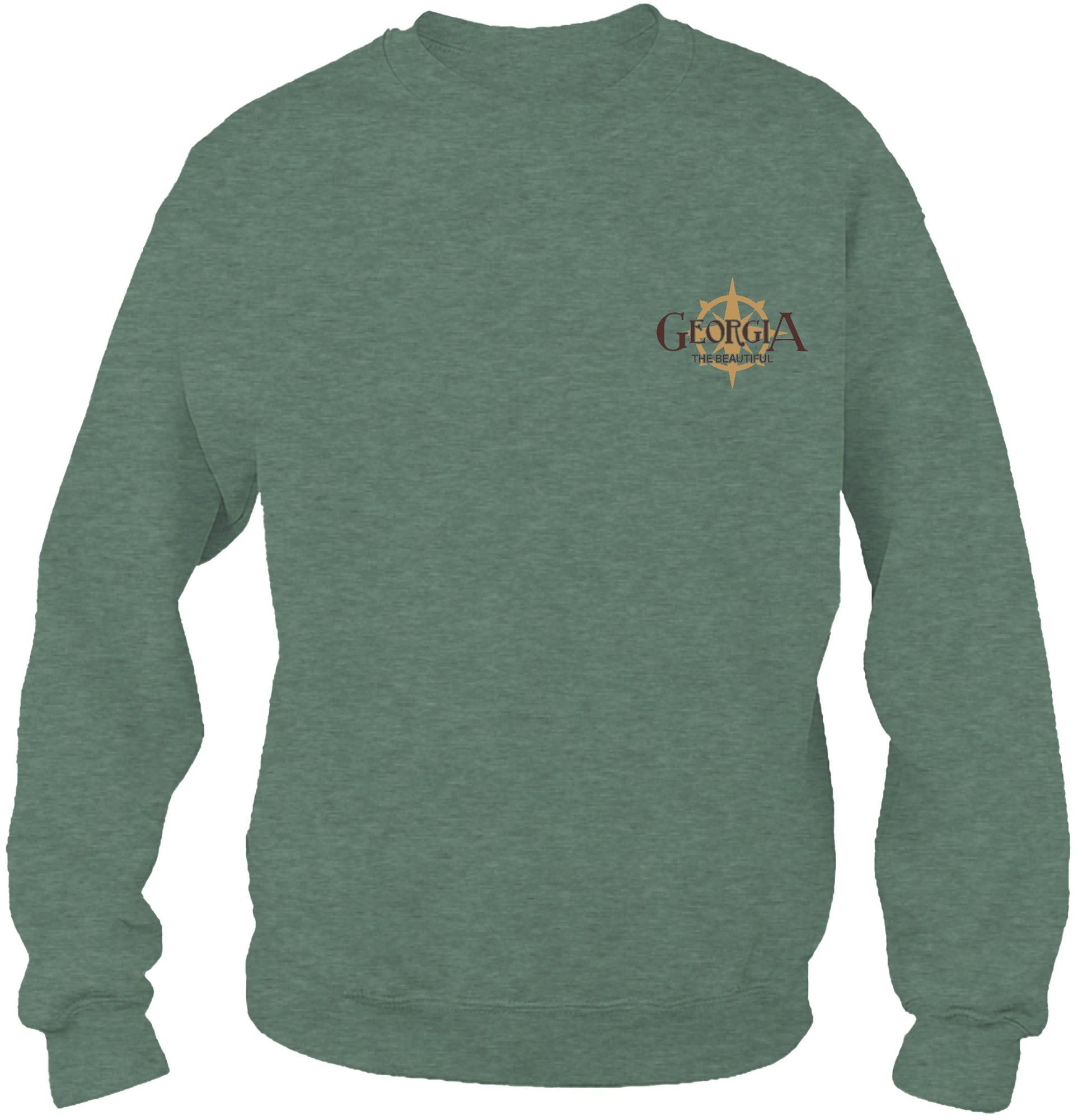 New World Graphics Adult Georgia State Green Waters Crewneck Sweatshirt product image